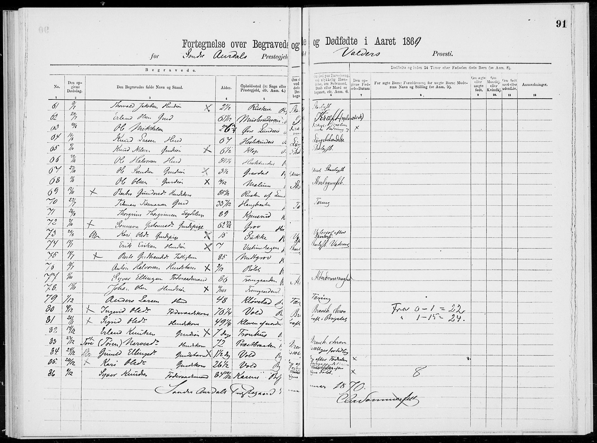 Sør-Aurdal prestekontor, AV/SAH-PREST-128/H/Ha/Haa/L0000: Parish register (official), 1866-1872, p. 91