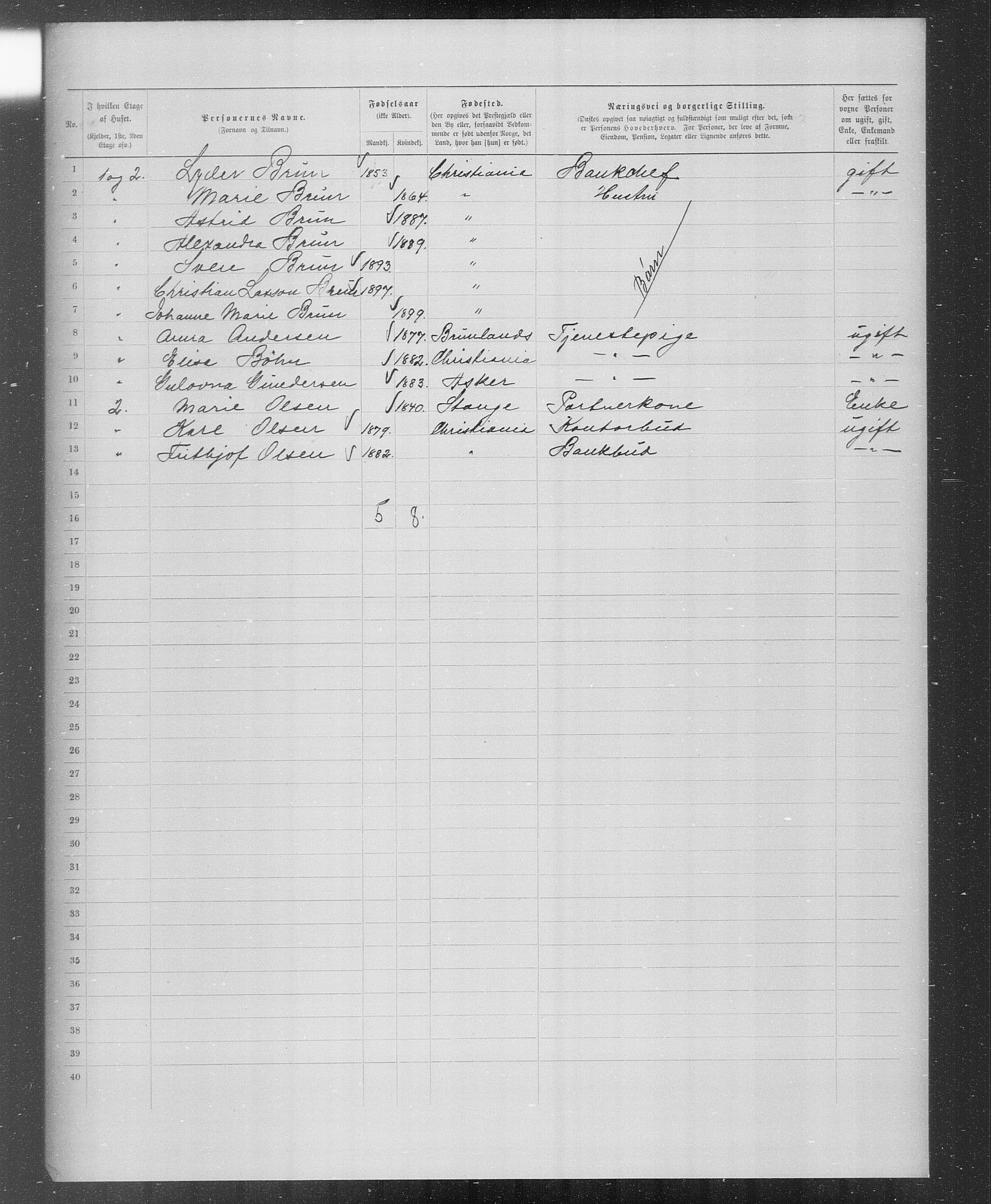 OBA, Municipal Census 1899 for Kristiania, 1899, p. 3153