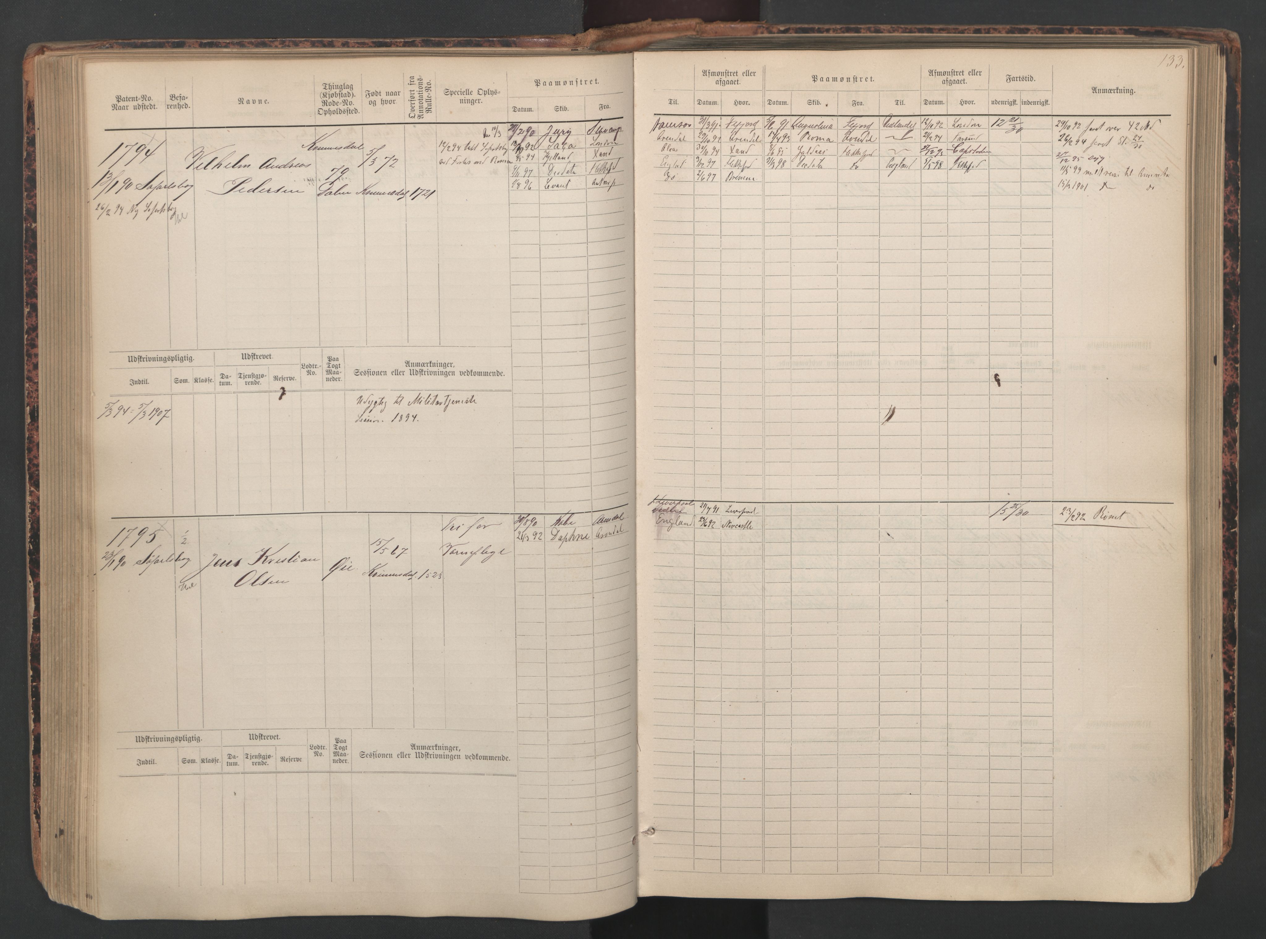 Flekkefjord mønstringskrets, AV/SAK-2031-0018/F/Fb/L0010: Hovedrulle nr 1534-2329, Æ-7, 1884-1948, p. 135