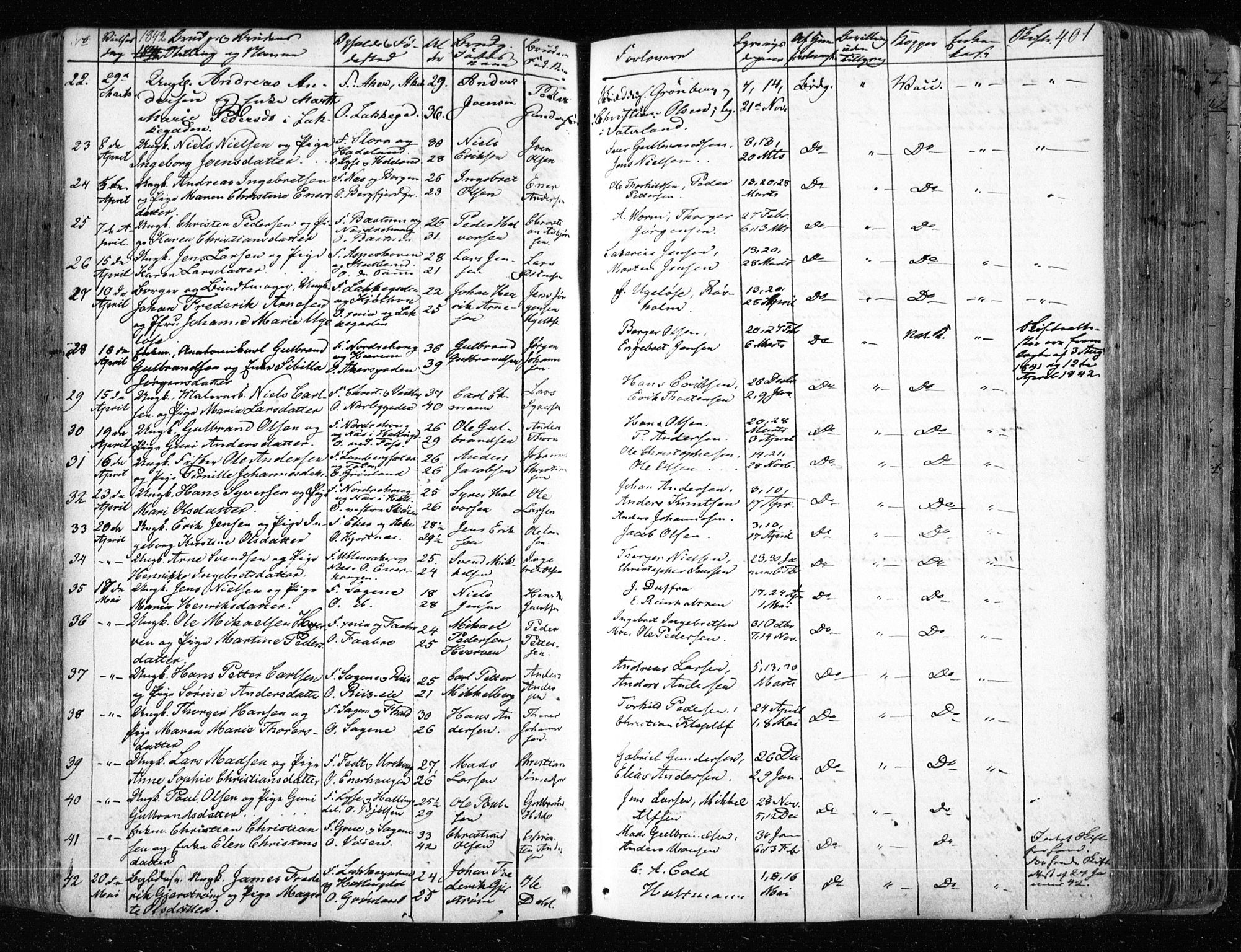 Aker prestekontor kirkebøker, AV/SAO-A-10861/F/L0019: Parish register (official) no. 19, 1842-1852, p. 401