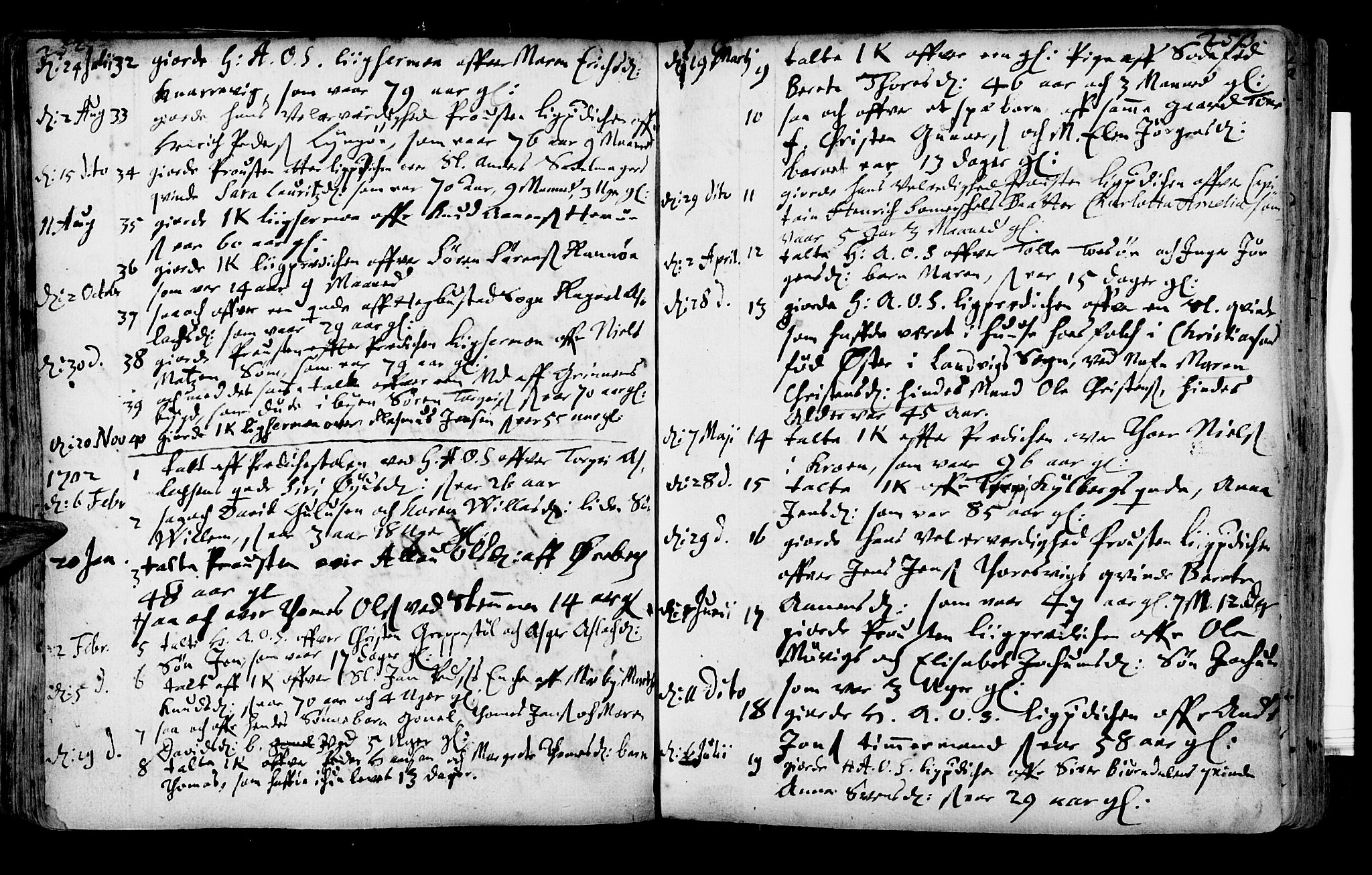 Oddernes sokneprestkontor, SAK/1111-0033/F/Fa/Faa/L0001: Parish register (official) no. A 1, 1692-1718, p. 252-253