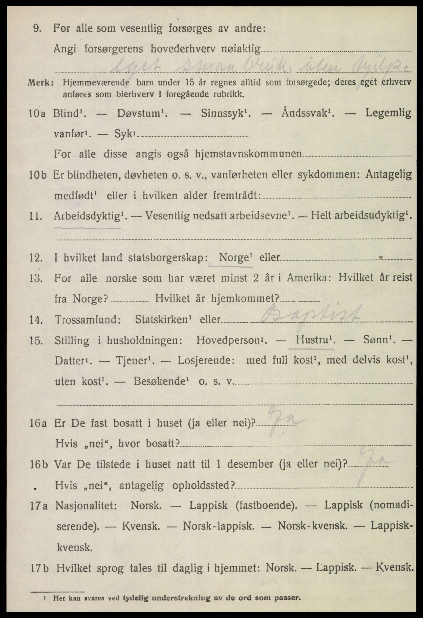 SAT, 1920 census for Verdal, 1920, p. 2376