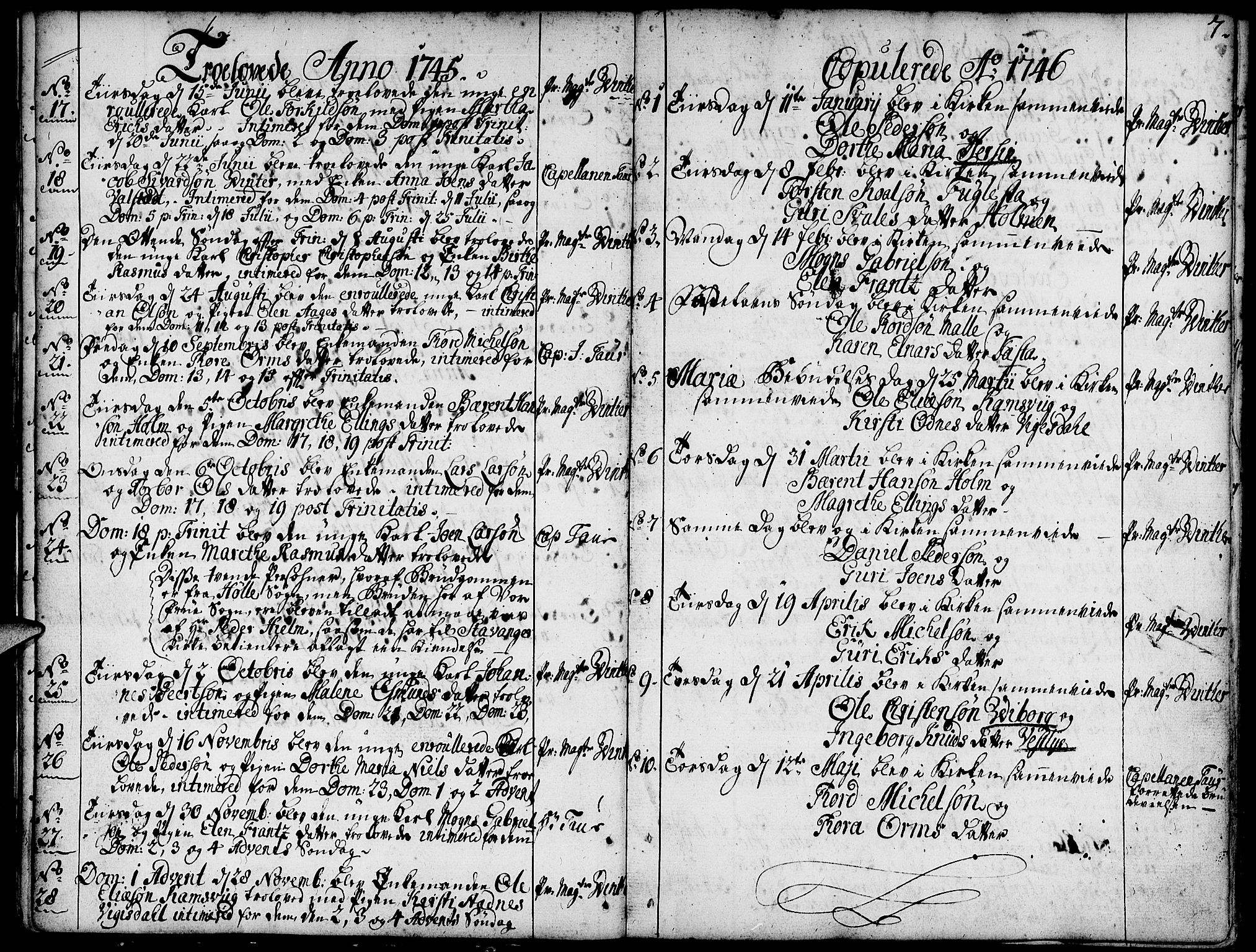 Domkirken sokneprestkontor, SAST/A-101812/001/30/30BA/L0004: Parish register (official) no. A 4, 1744-1782, p. 7