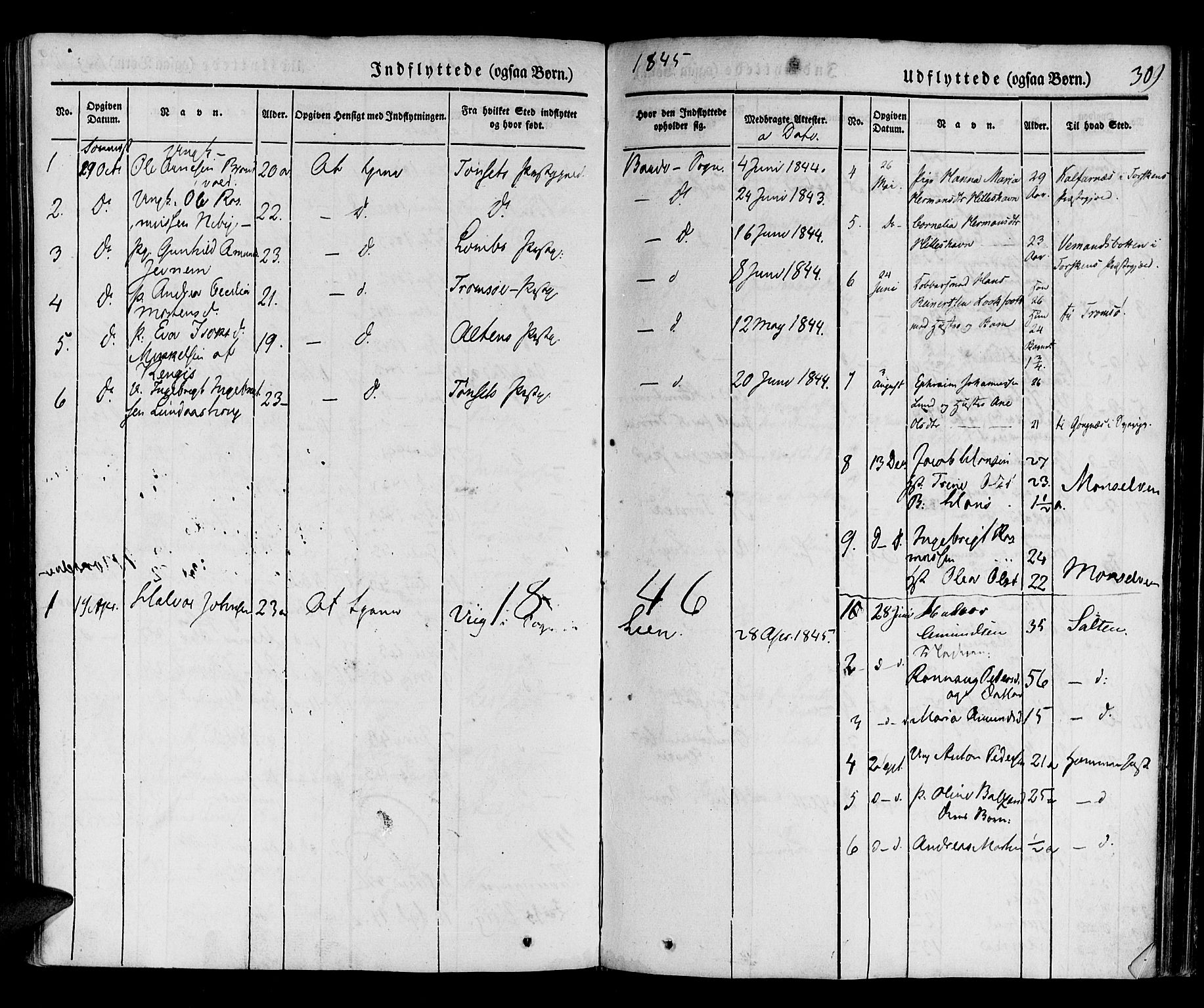 Ibestad sokneprestembete, SATØ/S-0077/H/Ha/Haa/L0006kirke: Parish register (official) no. 6, 1837-1850, p. 309