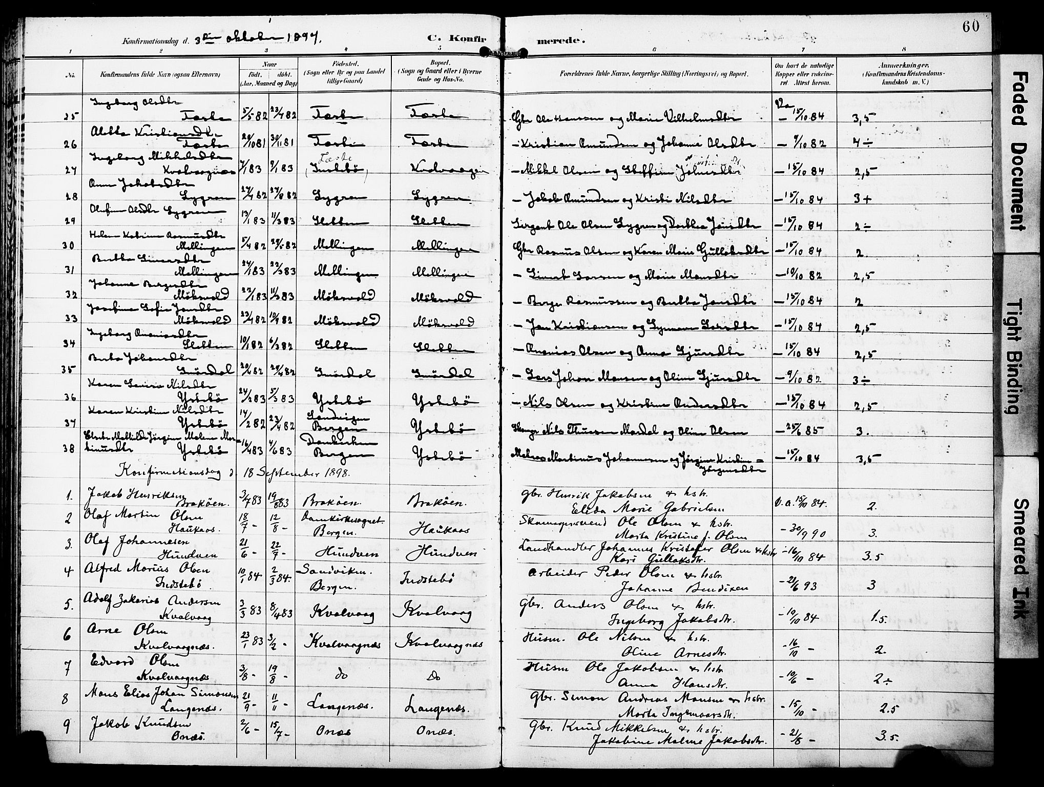 Lindås Sokneprestembete, AV/SAB-A-76701/H/Haa/Haae/L0002: Parish register (official) no. E 2, 1897-1912, p. 60