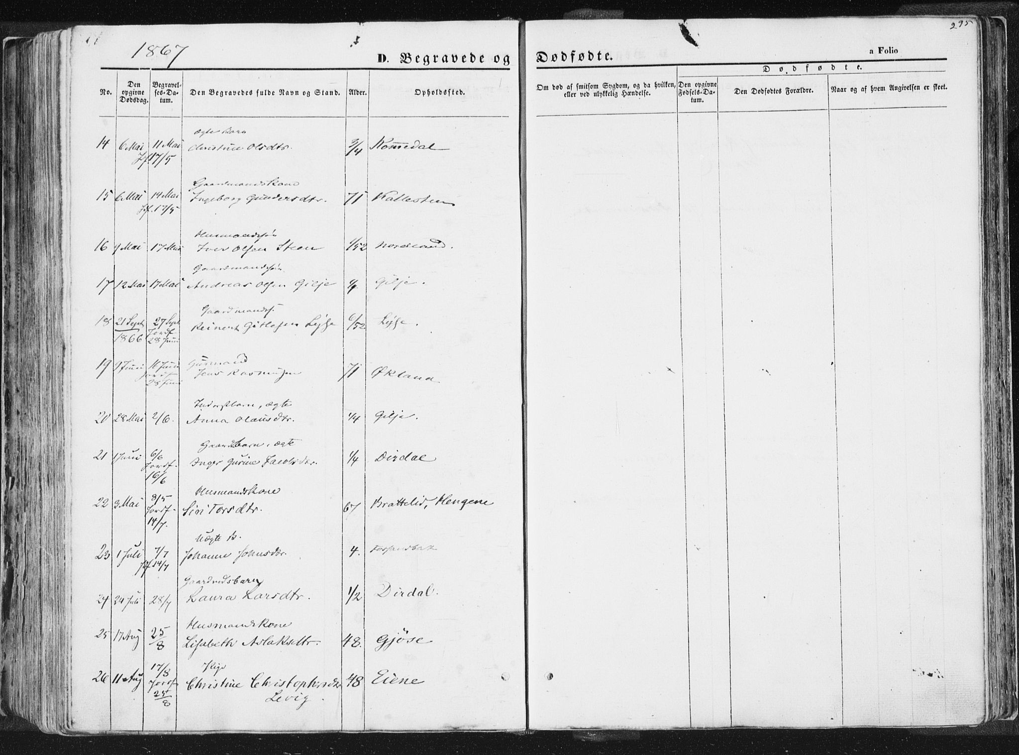 Høgsfjord sokneprestkontor, AV/SAST-A-101624/H/Ha/Haa/L0001: Parish register (official) no. A 1, 1854-1875, p. 295