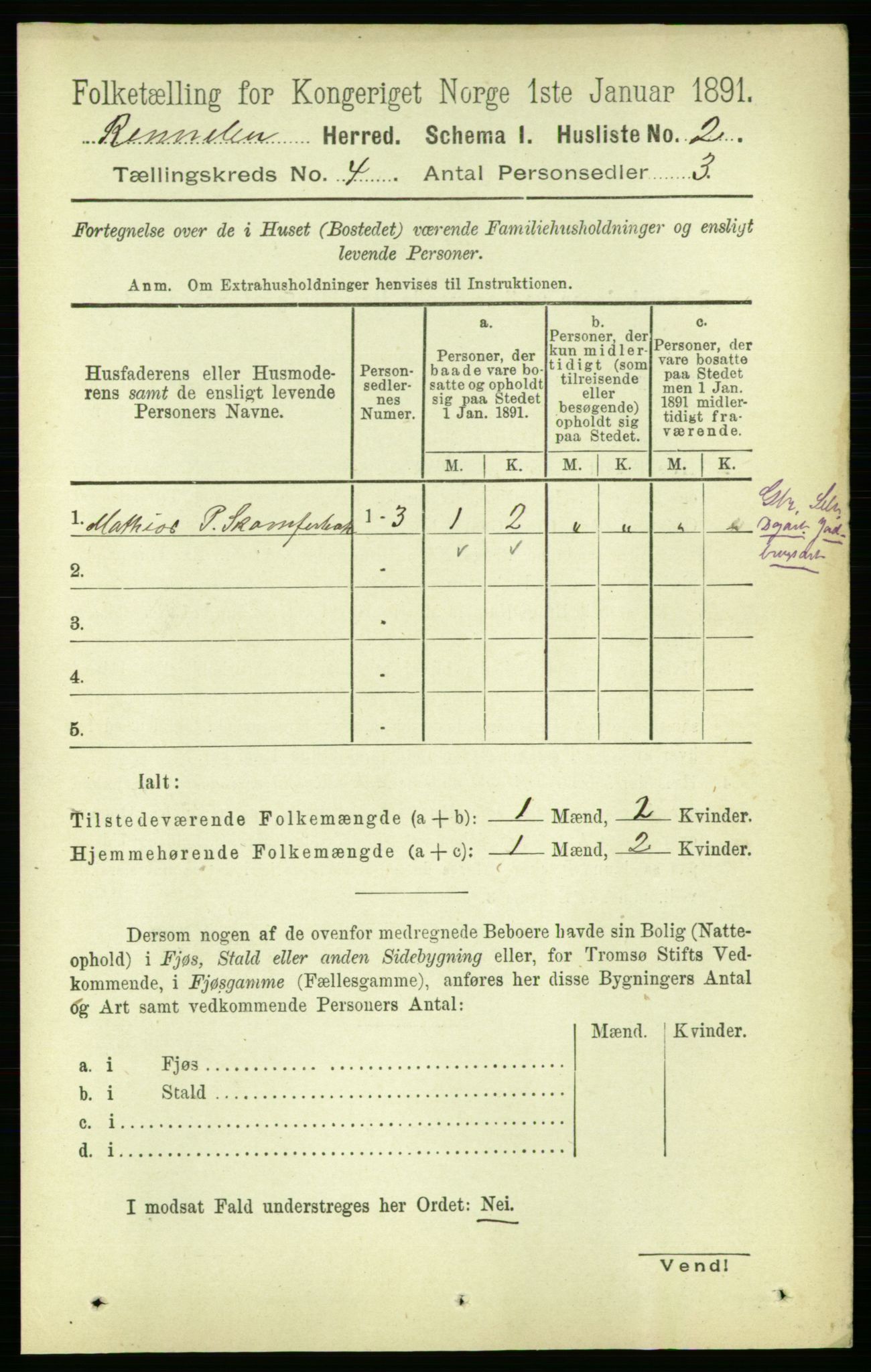 RA, 1891 census for 1635 Rennebu, 1891, p. 1891