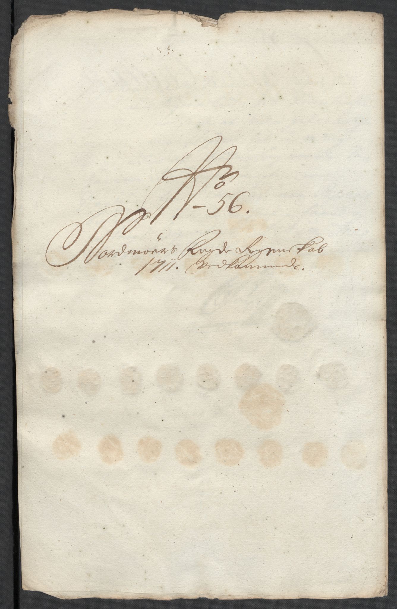 Rentekammeret inntil 1814, Reviderte regnskaper, Fogderegnskap, AV/RA-EA-4092/R56/L3745: Fogderegnskap Nordmøre, 1711, p. 398