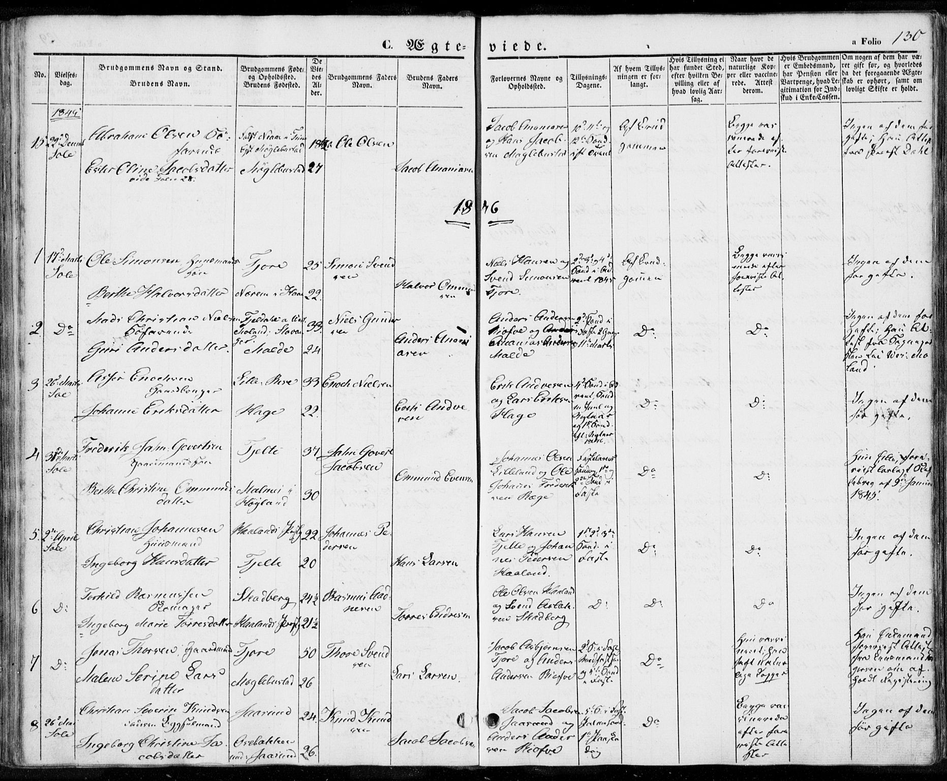 Håland sokneprestkontor, AV/SAST-A-101802/001/30BA/L0006: Parish register (official) no. A 6, 1842-1853, p. 130