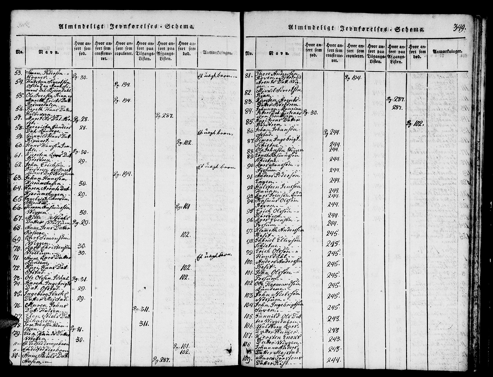 Ministerialprotokoller, klokkerbøker og fødselsregistre - Sør-Trøndelag, SAT/A-1456/665/L0776: Parish register (copy) no. 665C01, 1817-1837, p. 349