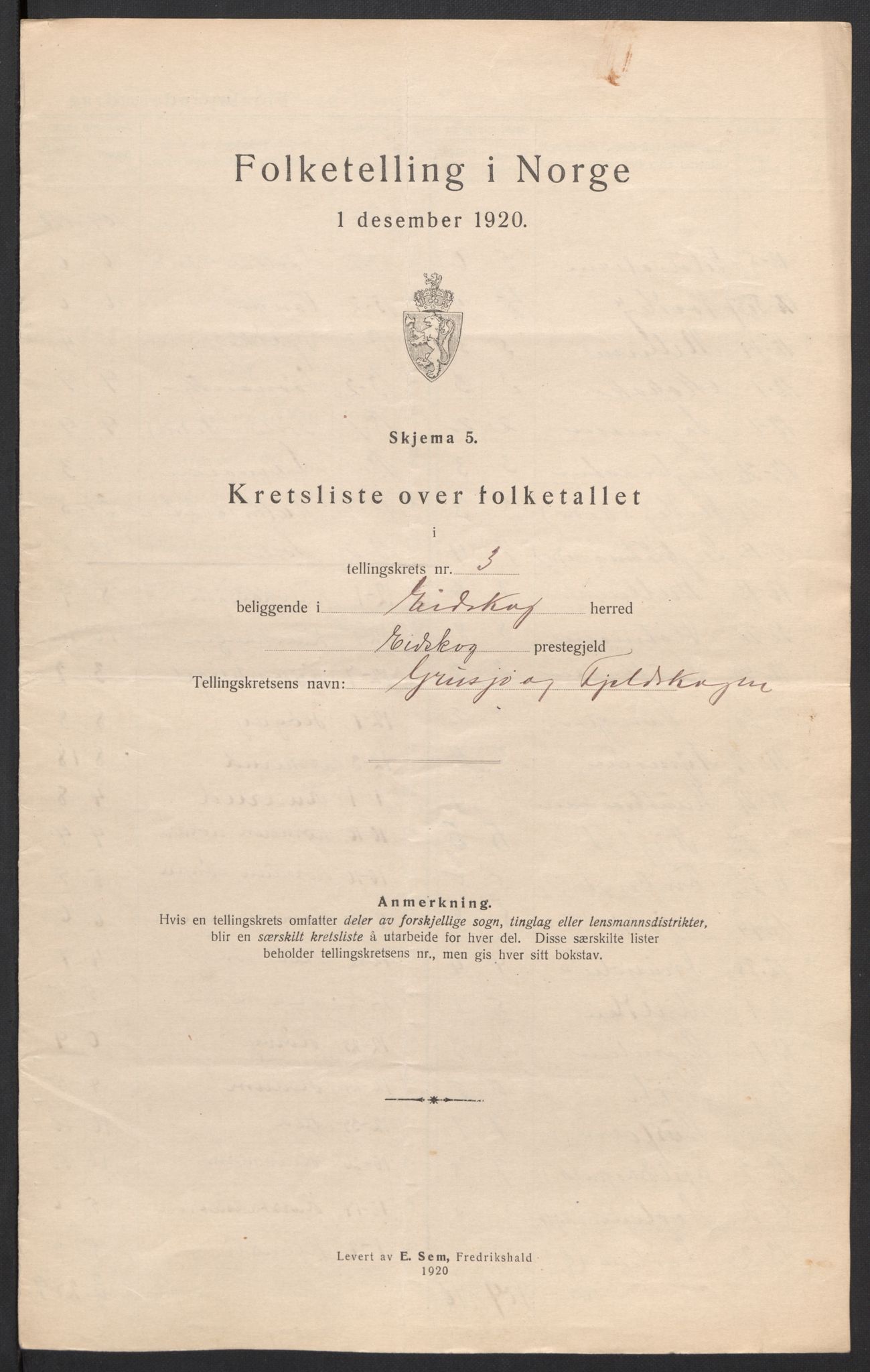 SAH, 1920 census for Eidskog, 1920, p. 19