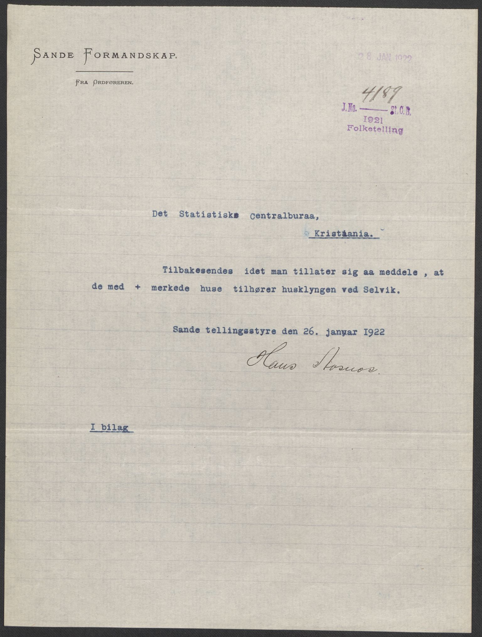 SAKO, 1920 census for Sande, 1920, p. 2