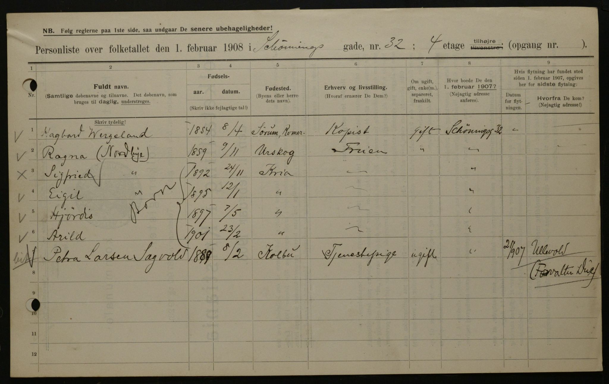 OBA, Municipal Census 1908 for Kristiania, 1908, p. 84375