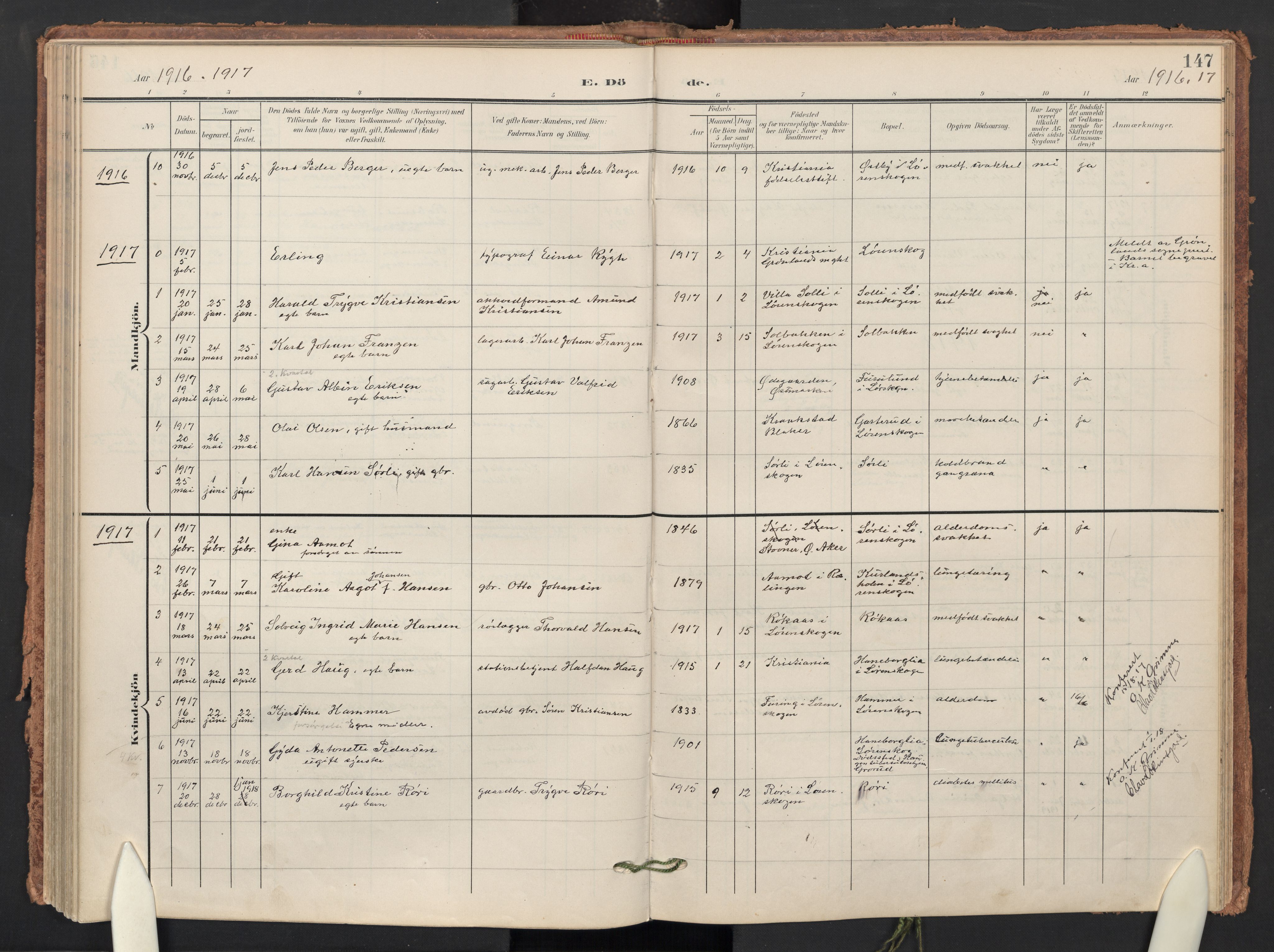 Skedsmo prestekontor Kirkebøker, AV/SAO-A-10033a/F/Fb/L0002: Parish register (official) no. II 2, 1902-1921, p. 147