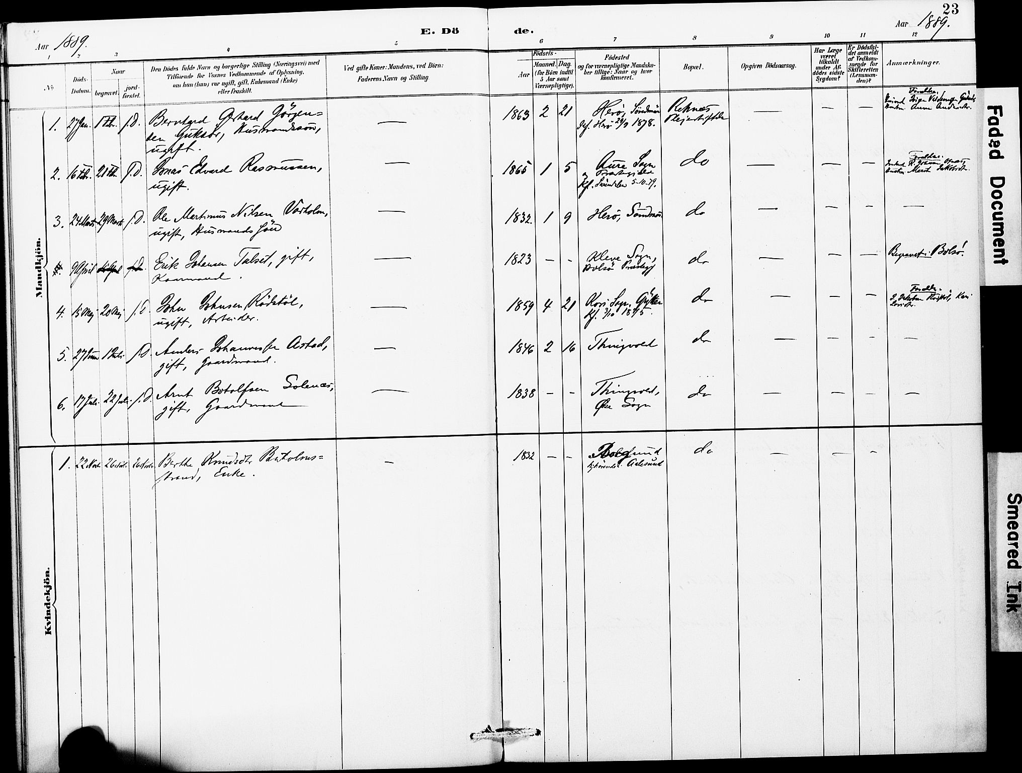 Ministerialprotokoller, klokkerbøker og fødselsregistre - Møre og Romsdal, SAT/A-1454/559/L0714: Parish register (official) no. 559A02, 1887-1895, p. 23