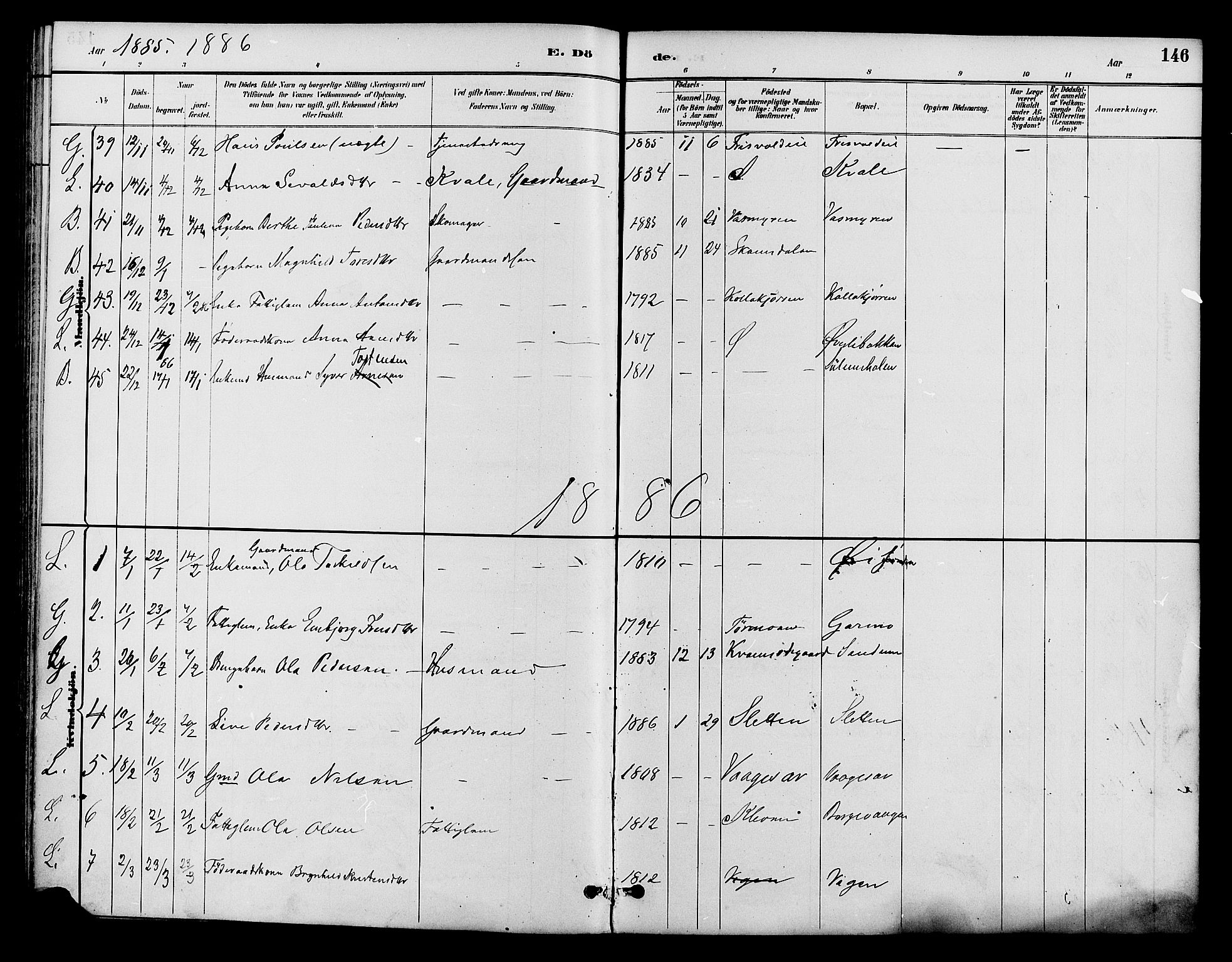 Lom prestekontor, SAH/PREST-070/K/L0008: Parish register (official) no. 8, 1885-1898, p. 146
