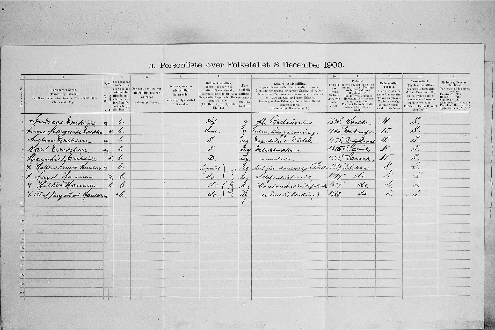 SAO, 1900 census for Kristiania, 1900, p. 70276