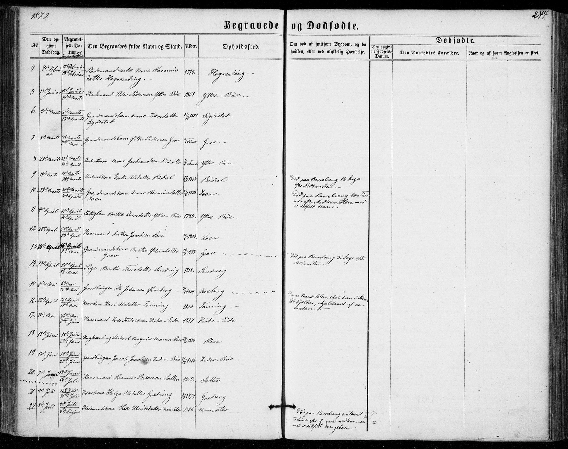 Stryn Sokneprestembete, SAB/A-82501: Parish register (official) no. A 3, 1862-1877, p. 244
