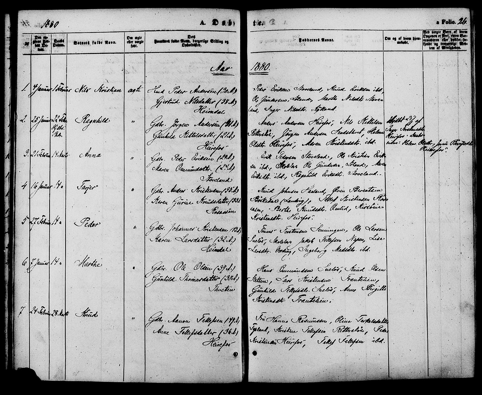 Herefoss sokneprestkontor, AV/SAK-1111-0019/F/Fa/Faa/L0002: Parish register (official) no. A 2, 1861-1886, p. 26