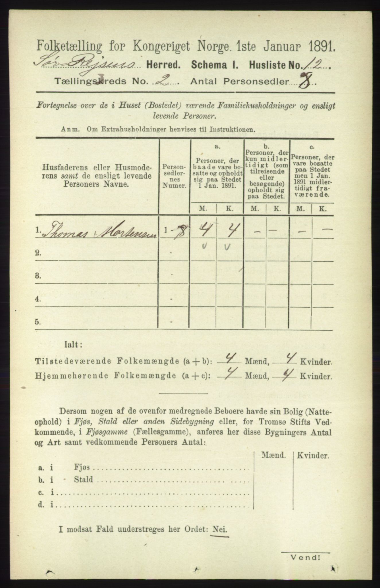 RA, 1891 census for 1925 Sørreisa, 1891, p. 347