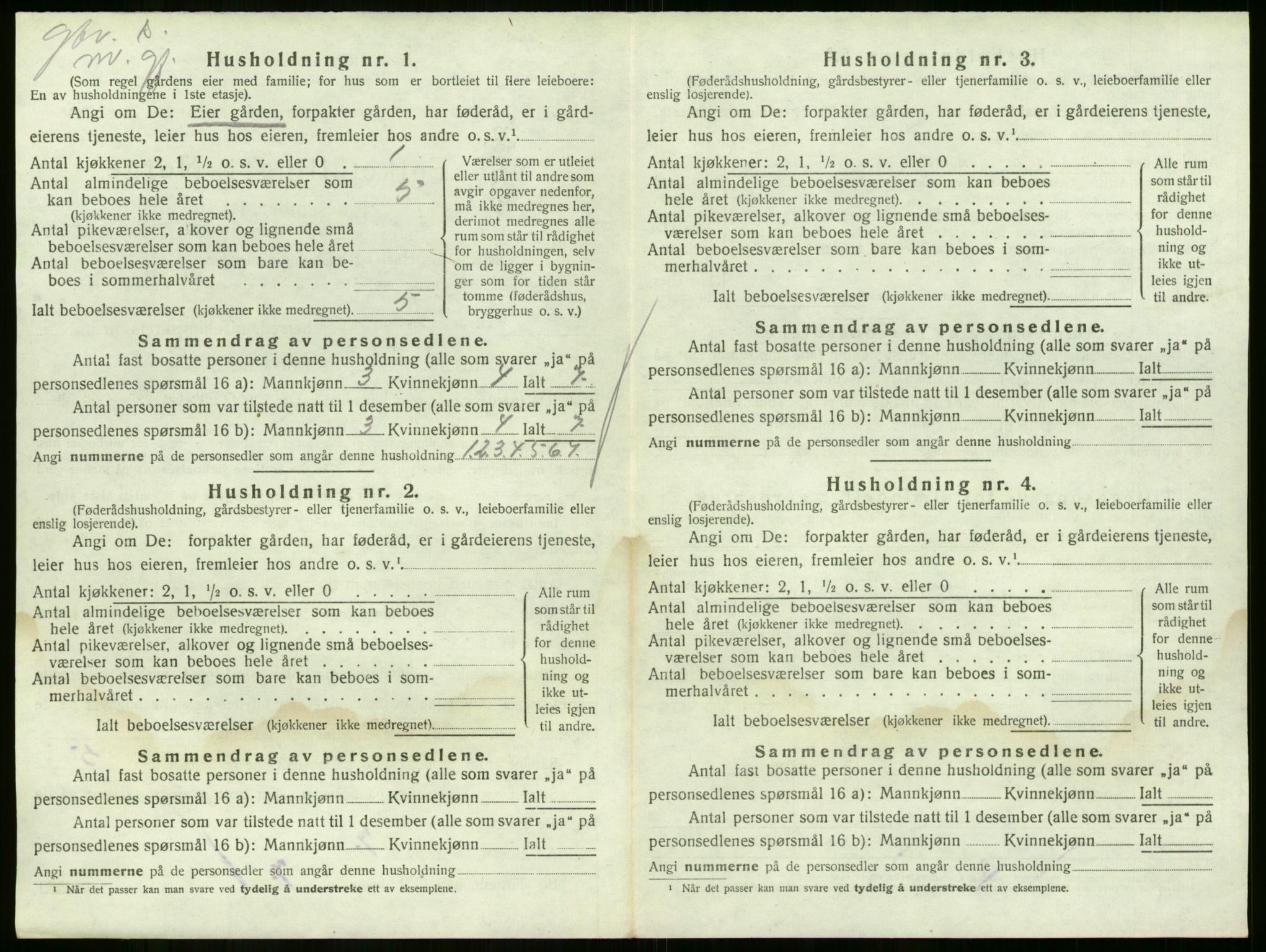 SAKO, 1920 census for Sande, 1920, p. 1216