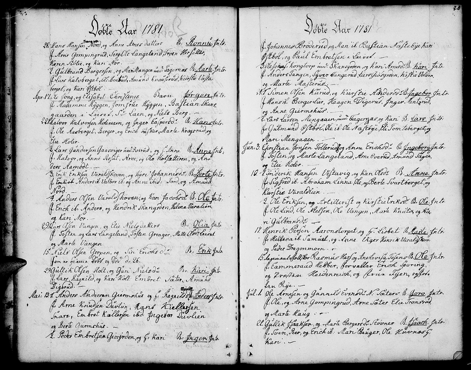 Vinger prestekontor, AV/SAH-PREST-024/H/Ha/Haa/L0005: Parish register (official) no. 5, 1772-1813, p. 28