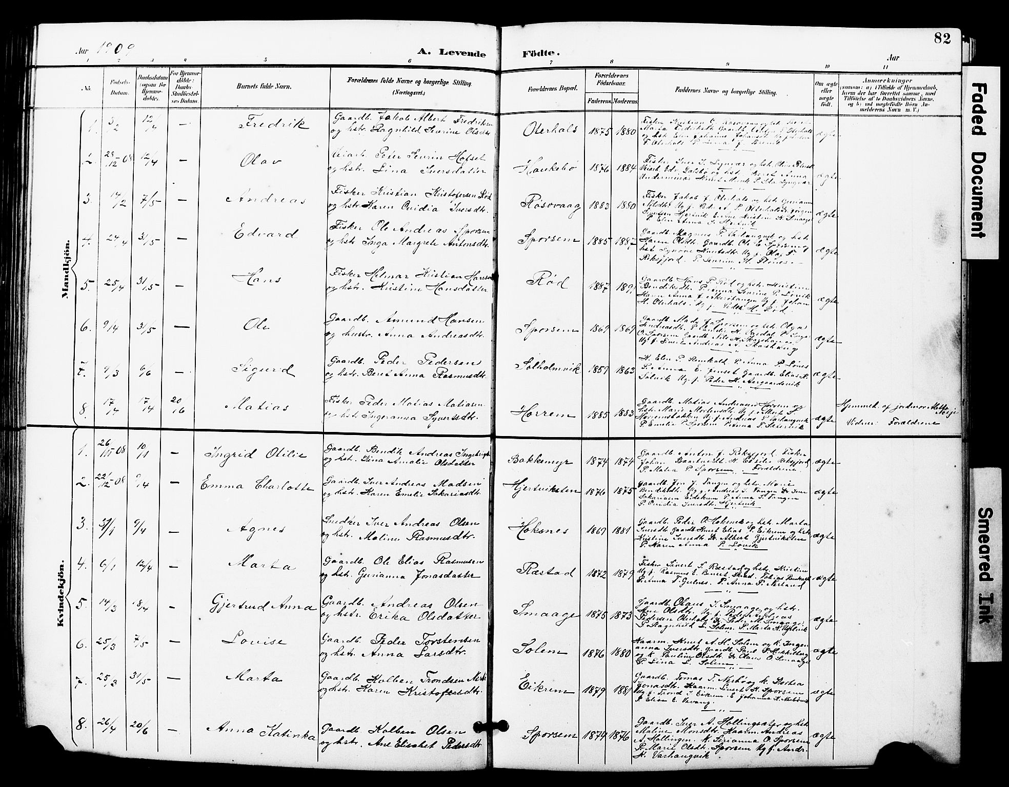 Ministerialprotokoller, klokkerbøker og fødselsregistre - Møre og Romsdal, SAT/A-1454/560/L0725: Parish register (copy) no. 560C02, 1895-1930, p. 82