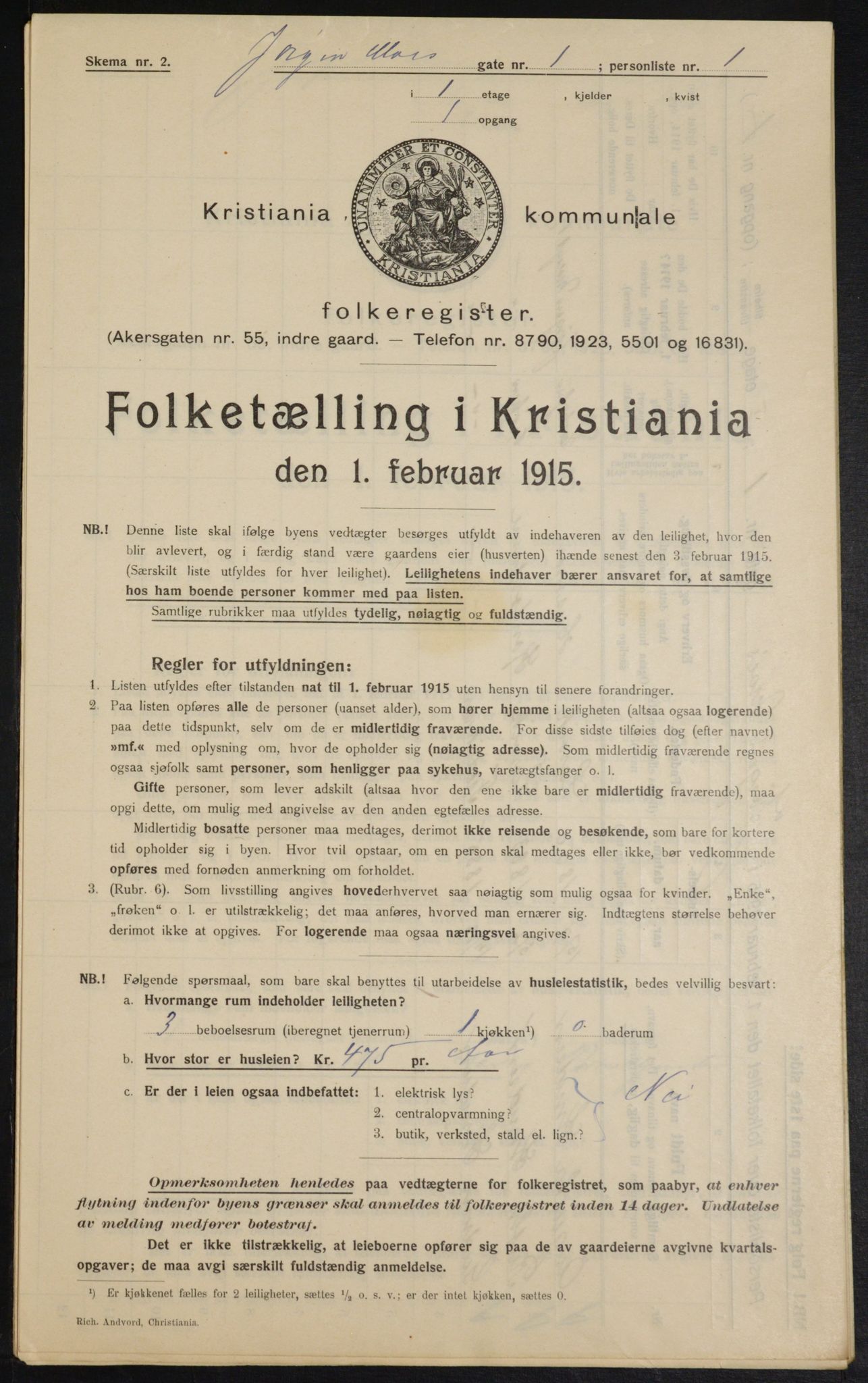 OBA, Municipal Census 1915 for Kristiania, 1915, p. 47220