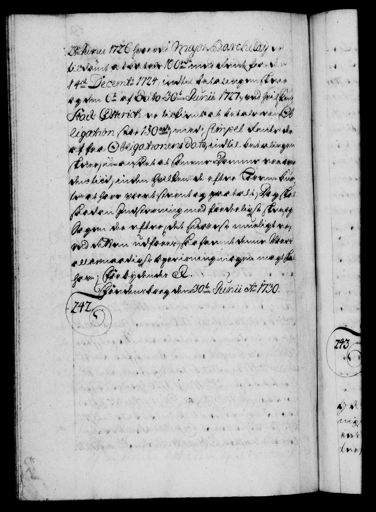 Danske Kanselli 1572-1799, AV/RA-EA-3023/F/Fc/Fca/Fcaa/L0026: Norske registre, 1729-1730, p. 490b