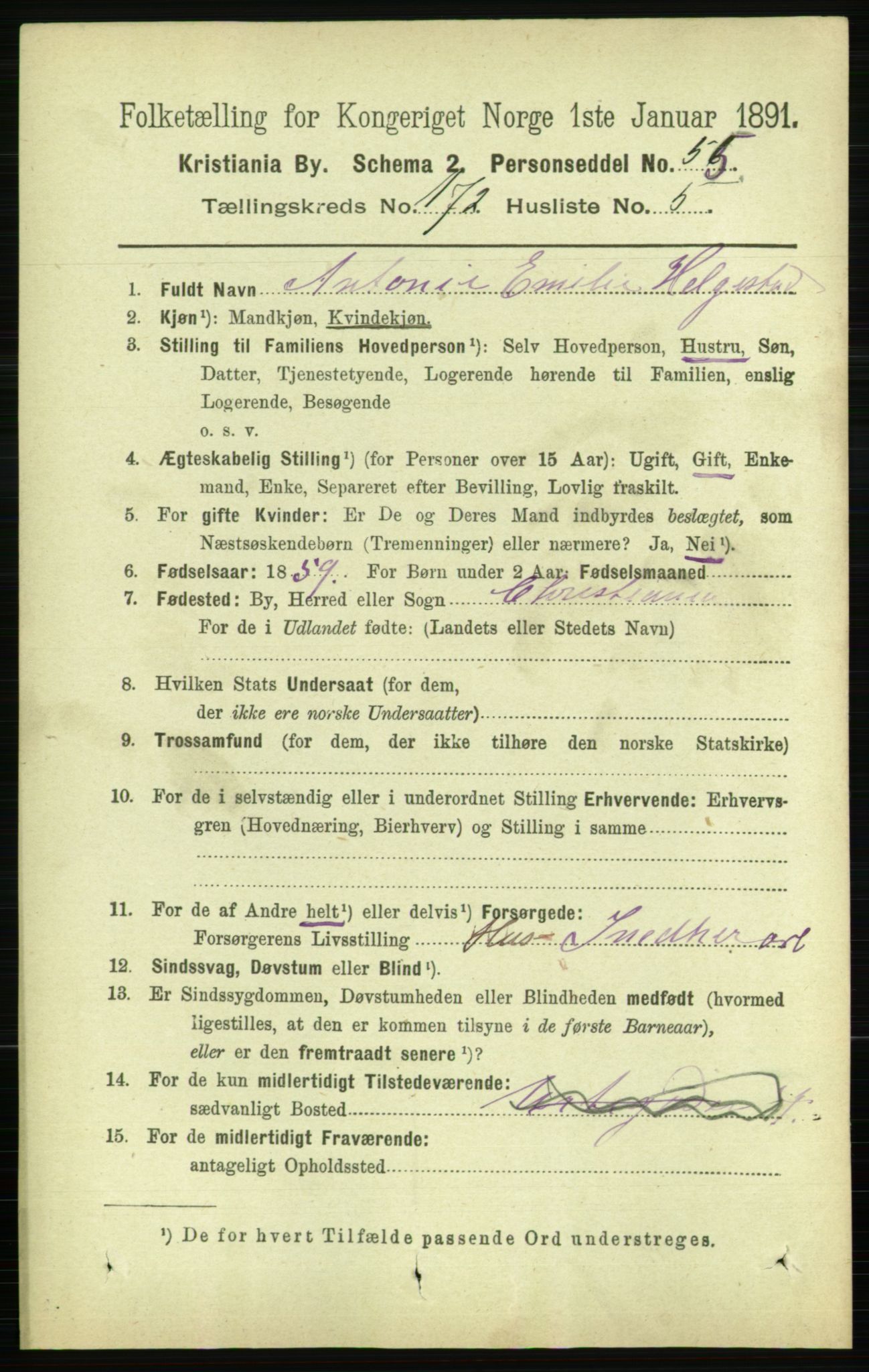 RA, 1891 census for 0301 Kristiania, 1891, p. 102007