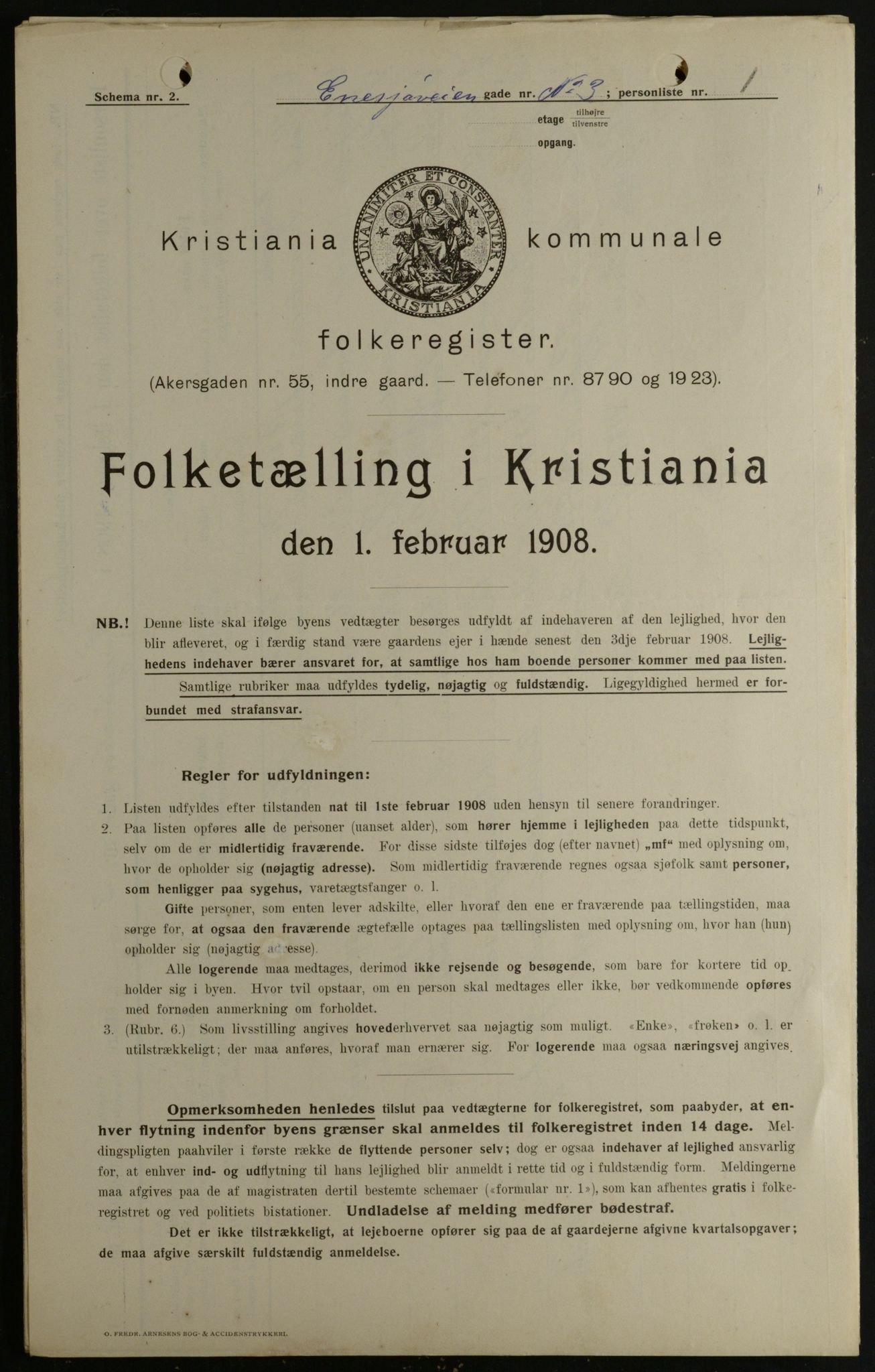 OBA, Municipal Census 1908 for Kristiania, 1908, p. 19989