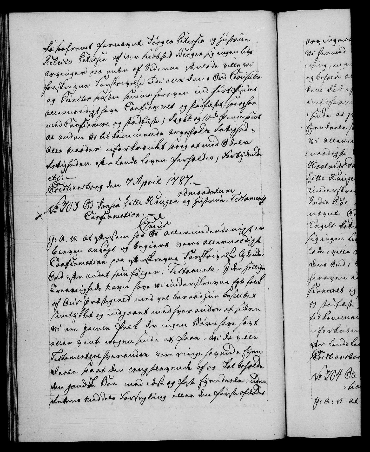 Danske Kanselli 1572-1799, AV/RA-EA-3023/F/Fc/Fca/Fcaa/L0051: Norske registre, 1786-1787, p. 483b