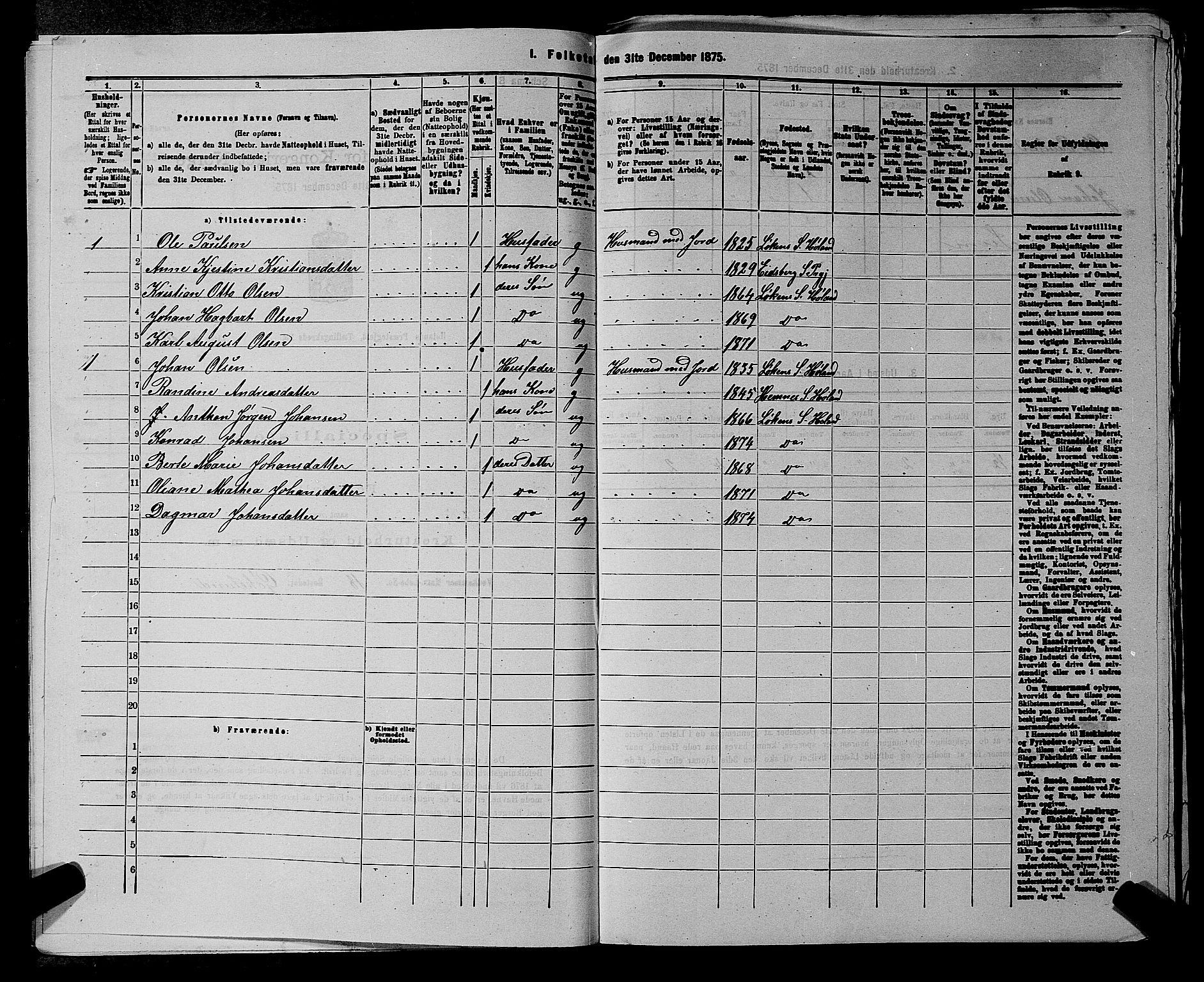 RA, 1875 census for 0221P Høland, 1875, p. 447