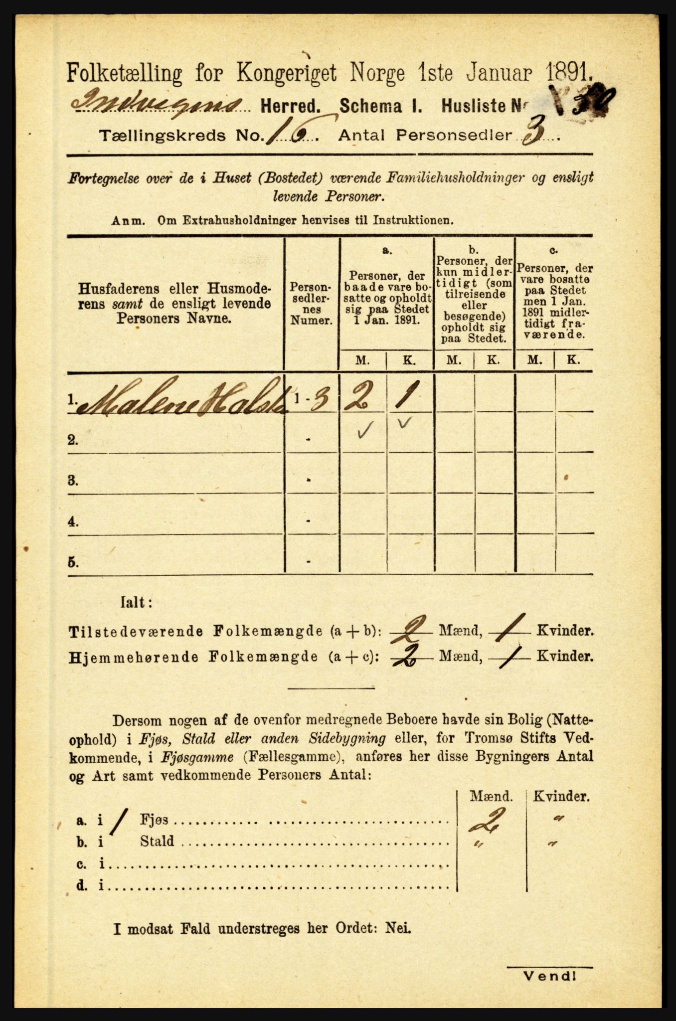 RA, 1891 census for 1447 Innvik, 1891, p. 3426