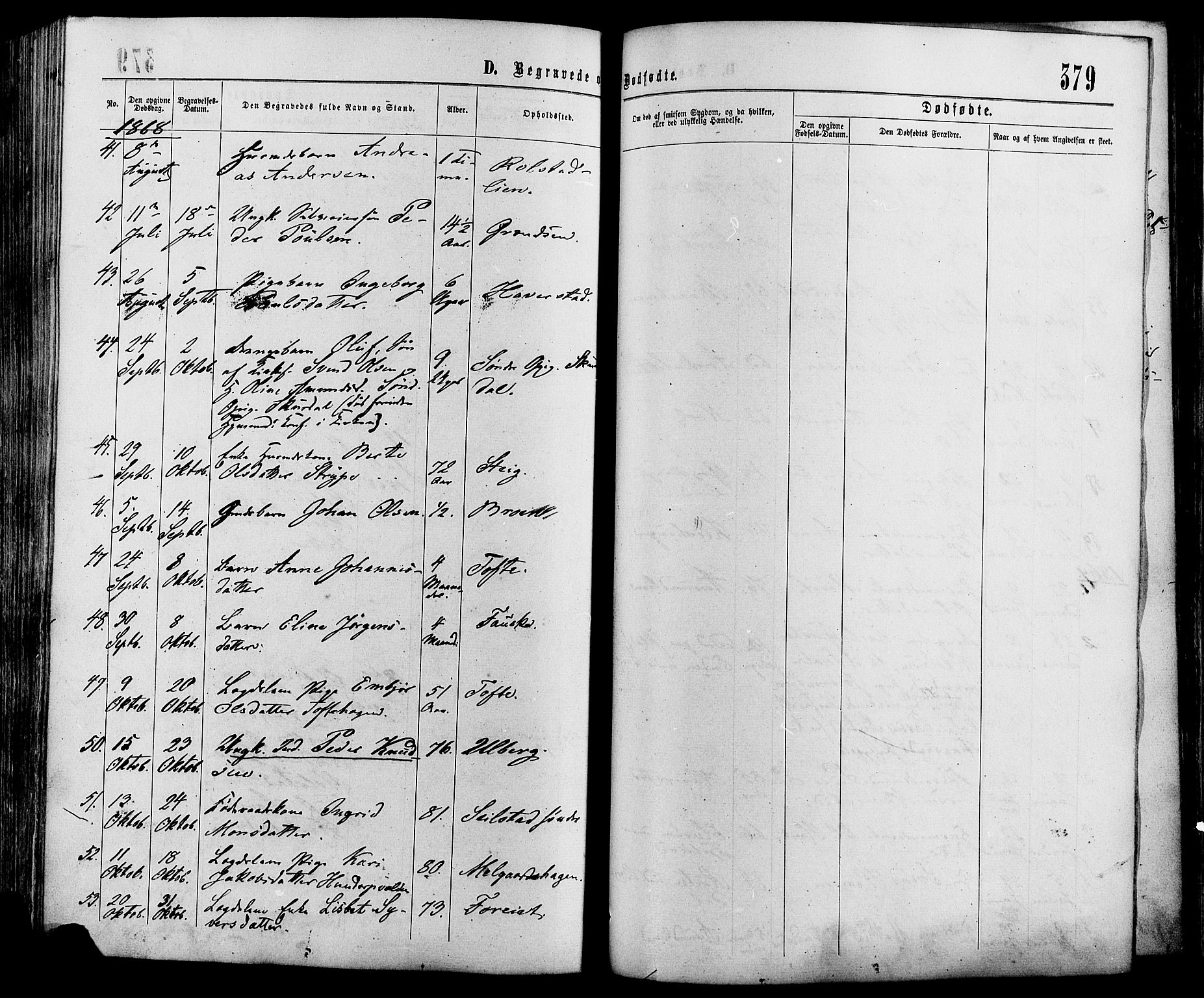 Sør-Fron prestekontor, SAH/PREST-010/H/Ha/Haa/L0002: Parish register (official) no. 2, 1864-1880, p. 379