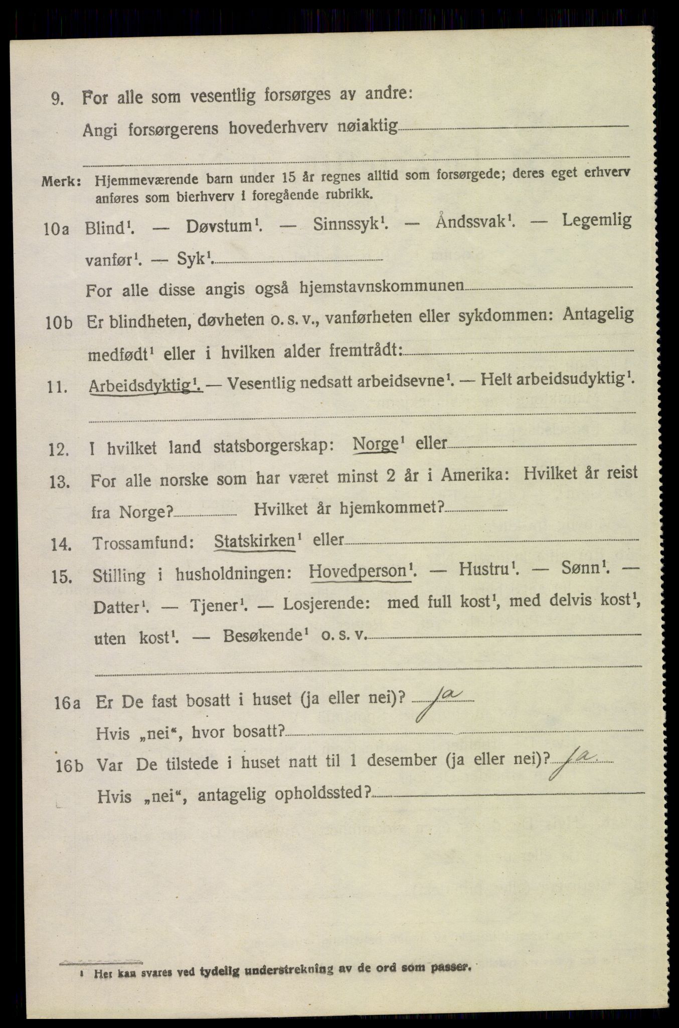 SAH, 1920 census for Kvikne, 1920, p. 1269