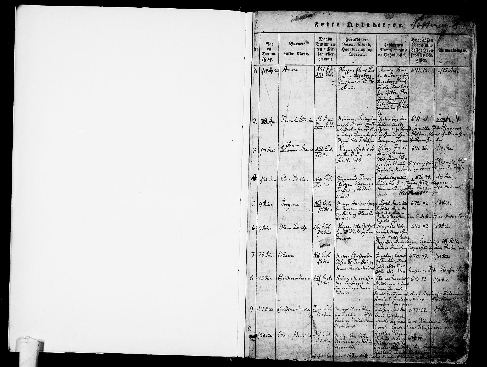 Nøtterøy kirkebøker, SAKO/A-354/F/Fa/L0004: Parish register (official) no. I 4, 1814-1838, p. 0-1