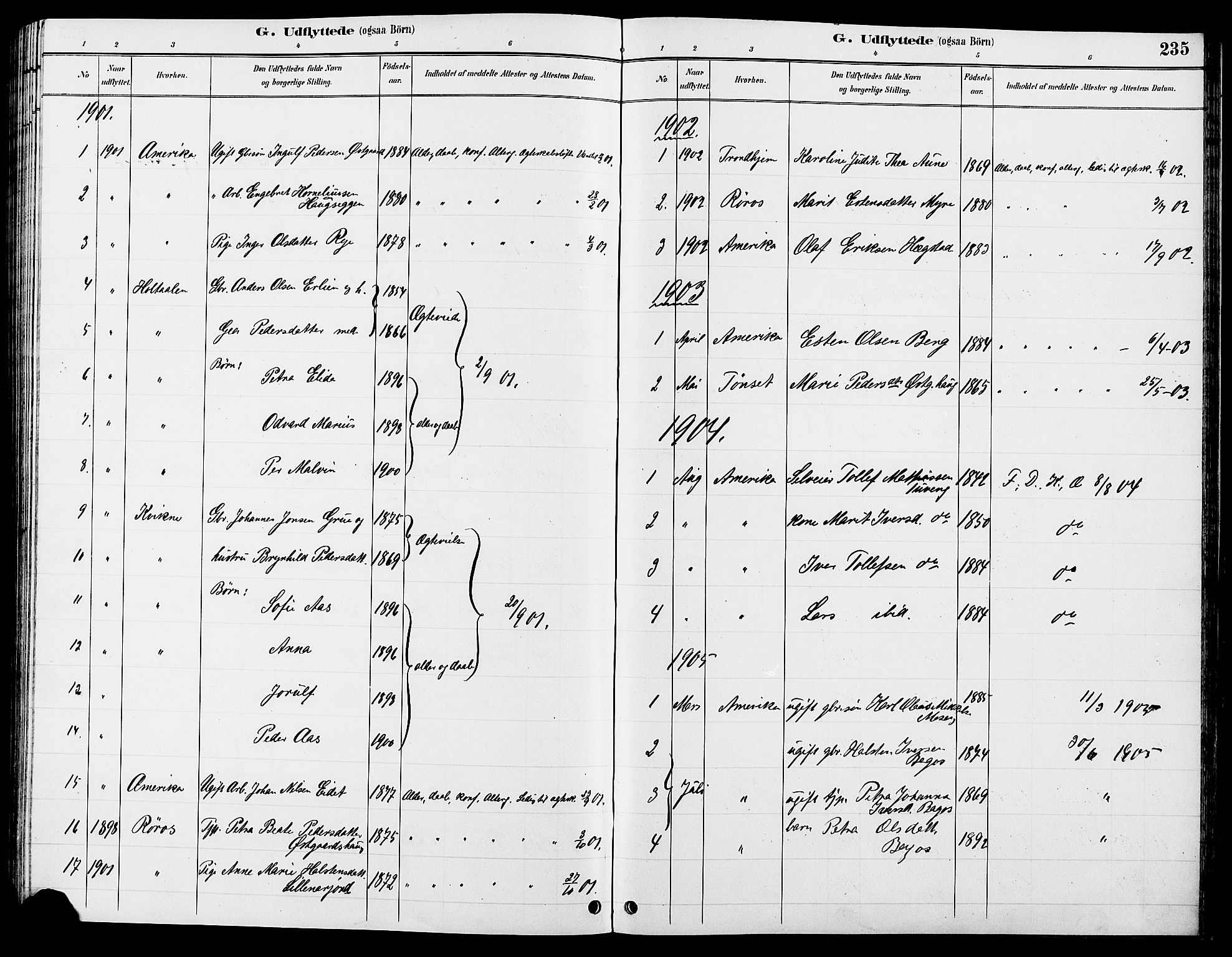 Tolga prestekontor, AV/SAH-PREST-062/L/L0008: Parish register (copy) no. 8, 1887-1912, p. 235