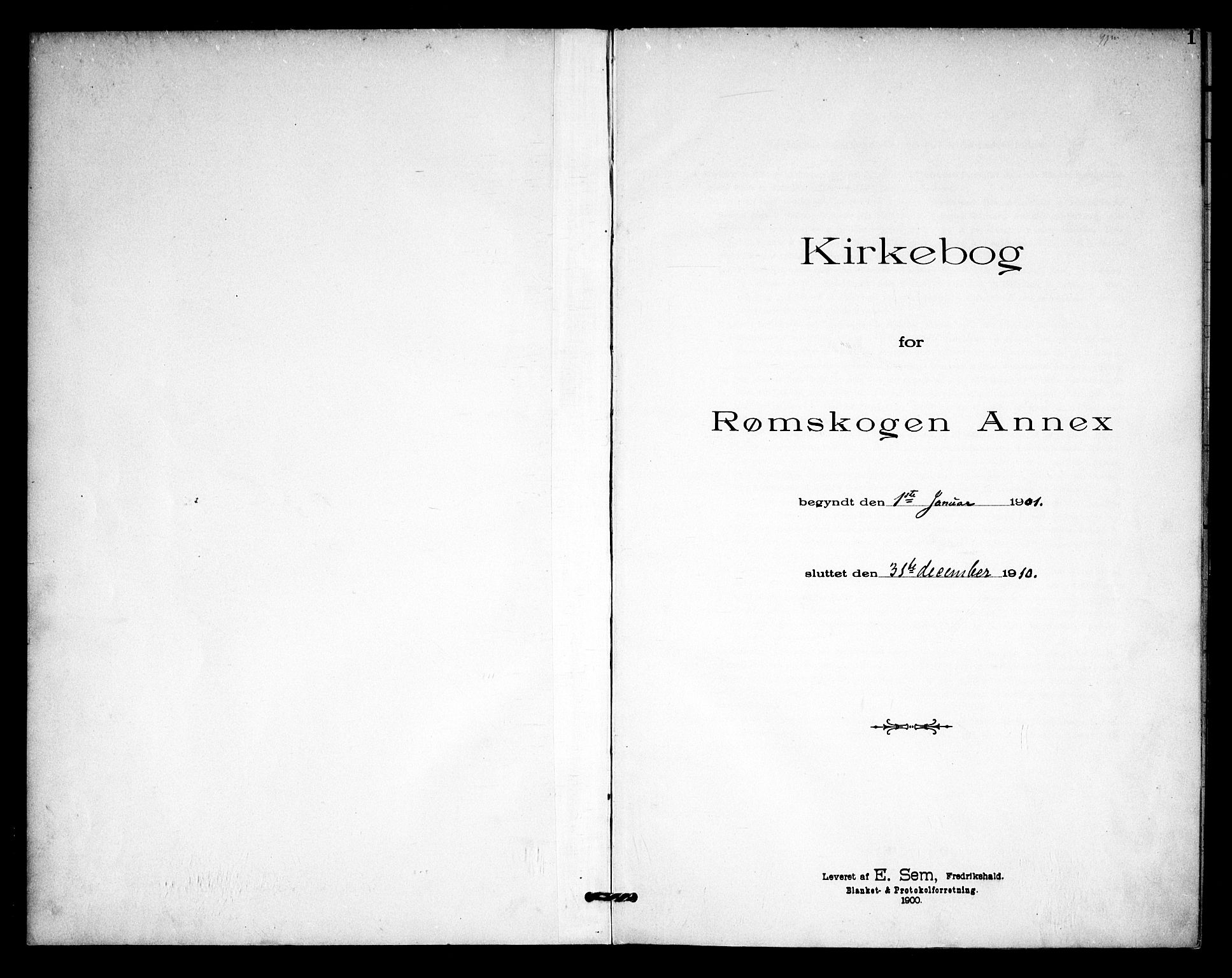 Rødenes prestekontor Kirkebøker, AV/SAO-A-2005/F/Fb/L0003: Parish register (official) no. II 3, 1901-1910, p. 1