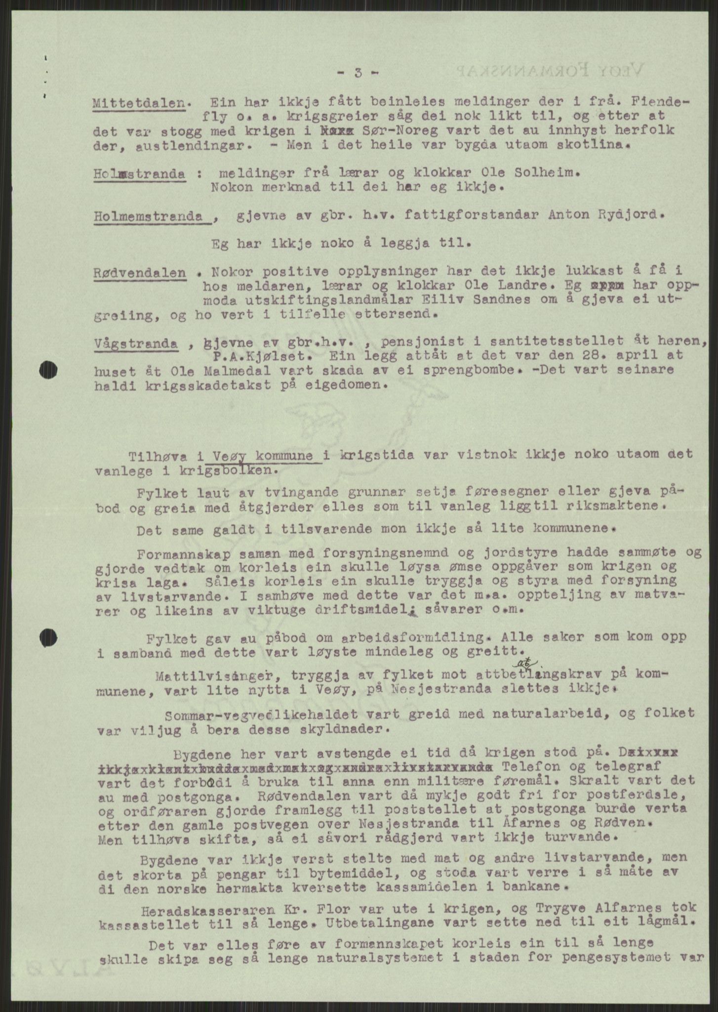 Forsvaret, Forsvarets krigshistoriske avdeling, AV/RA-RAFA-2017/Y/Ya/L0015: II-C-11-31 - Fylkesmenn.  Rapporter om krigsbegivenhetene 1940., 1940, p. 814