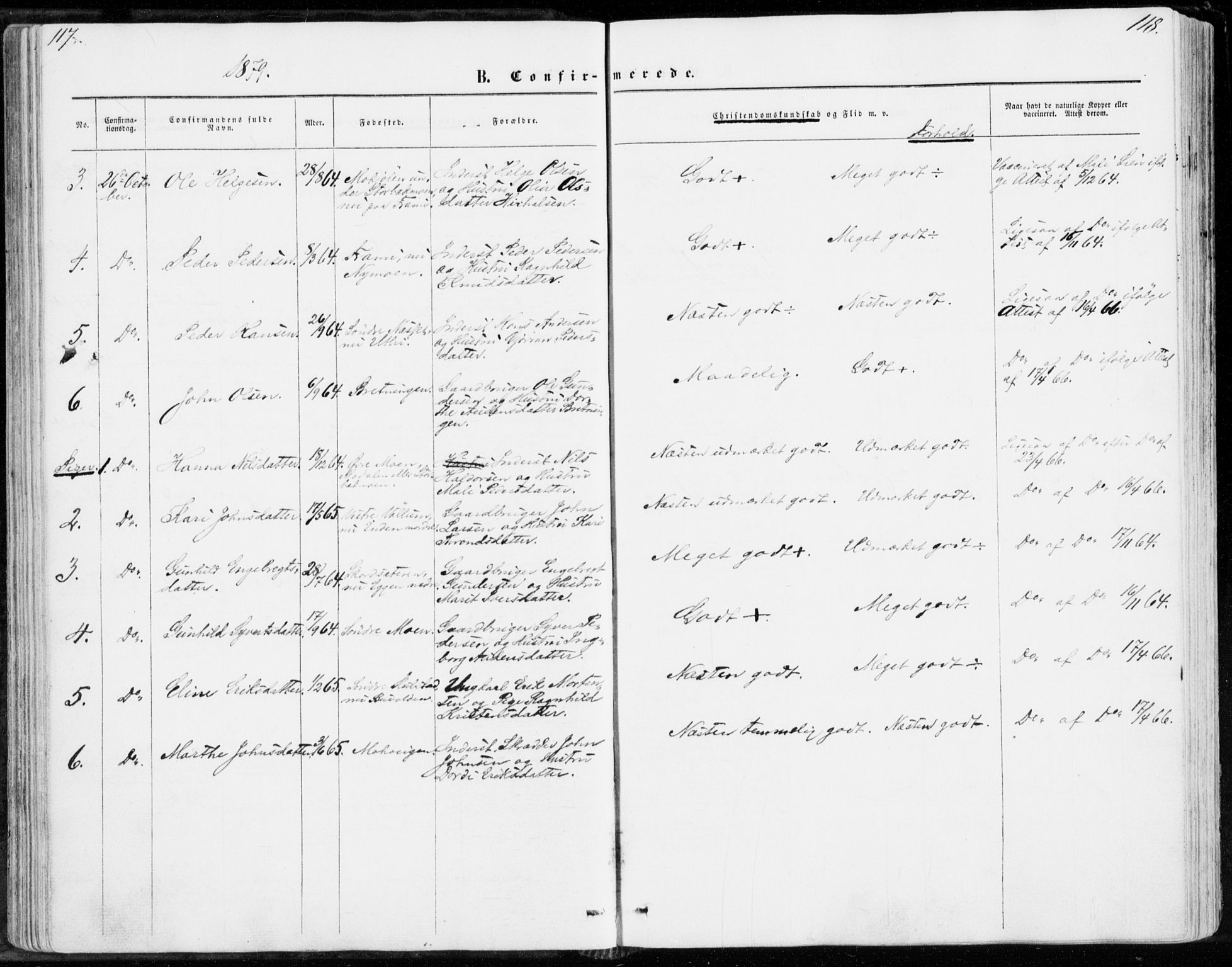 Sollia prestekontor, SAH/PREST-050/H/Ha/Haa/L0001: Parish register (official) no. 1, 1856-1885, p. 117-118