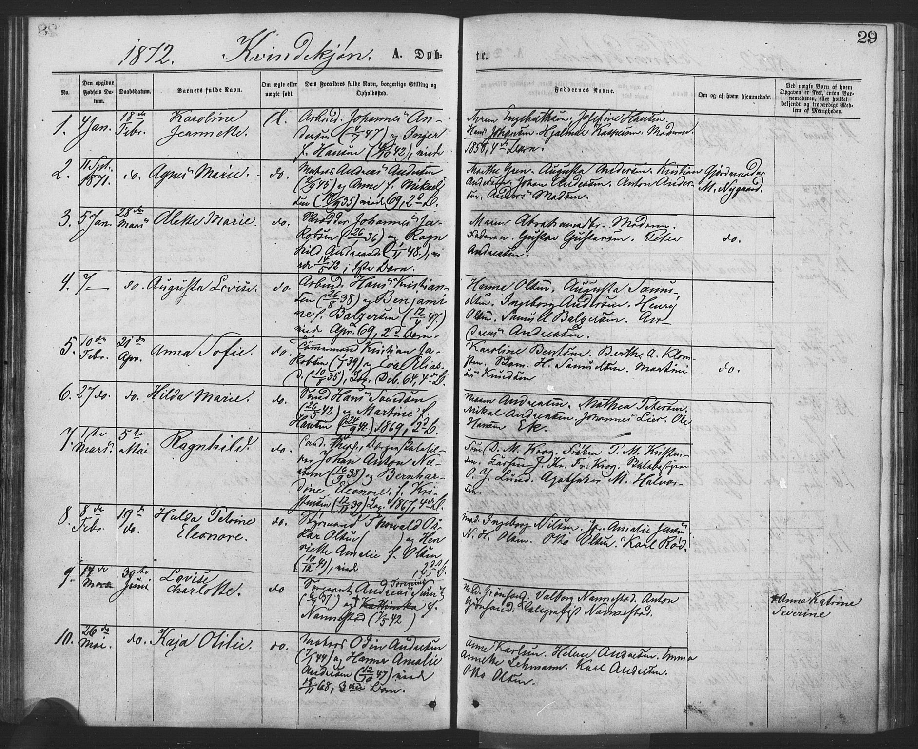 Drøbak prestekontor Kirkebøker, AV/SAO-A-10142a/F/Fa/L0003: Parish register (official) no. I 3, 1871-1877, p. 29