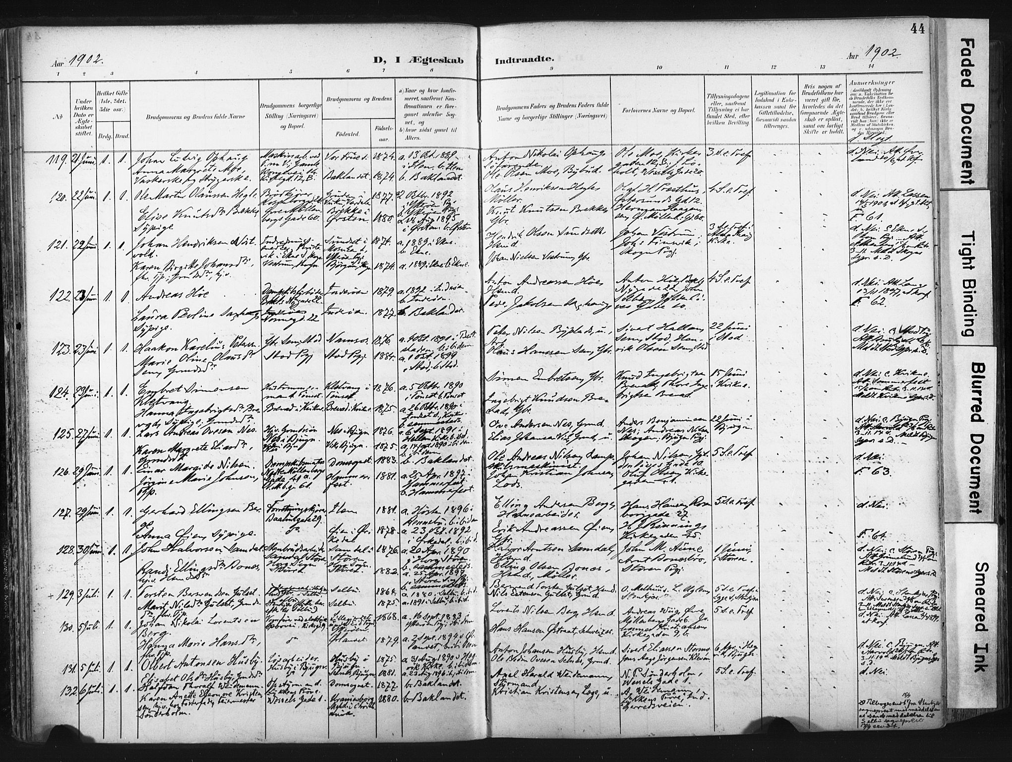 Ministerialprotokoller, klokkerbøker og fødselsregistre - Sør-Trøndelag, SAT/A-1456/604/L0201: Parish register (official) no. 604A21, 1901-1911, p. 44