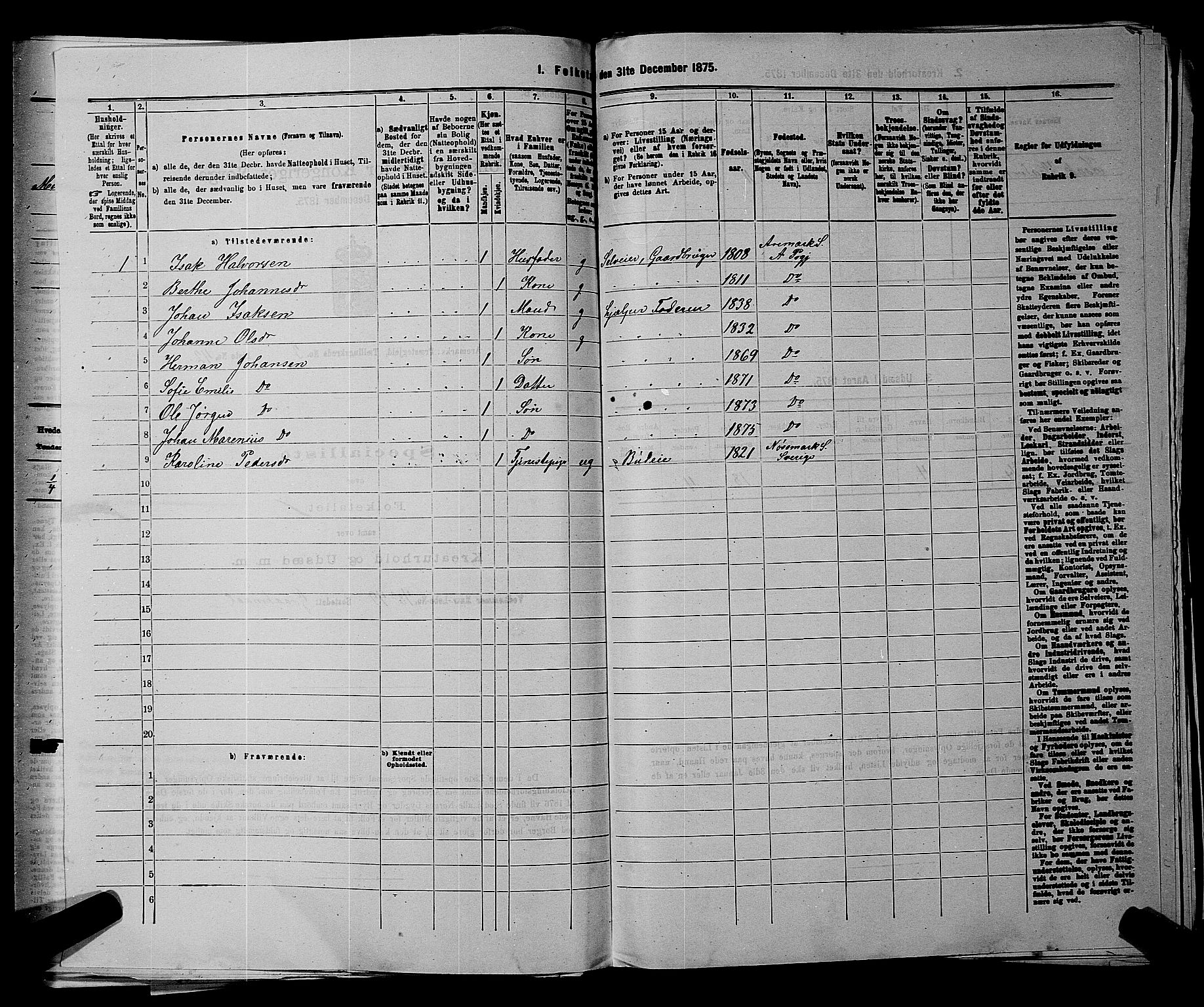 RA, 1875 census for 0118P Aremark, 1875, p. 462