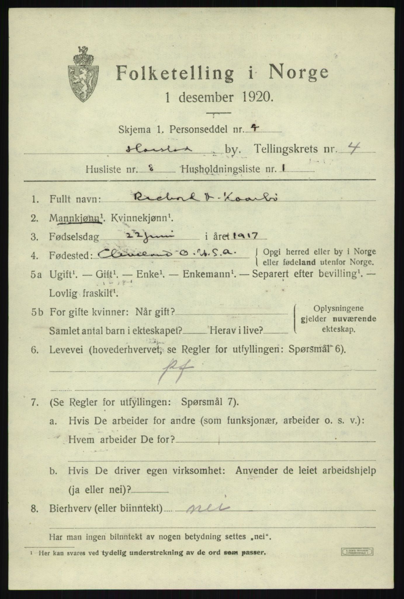 SATØ, 1920 census for Harstad, 1920, p. 5344