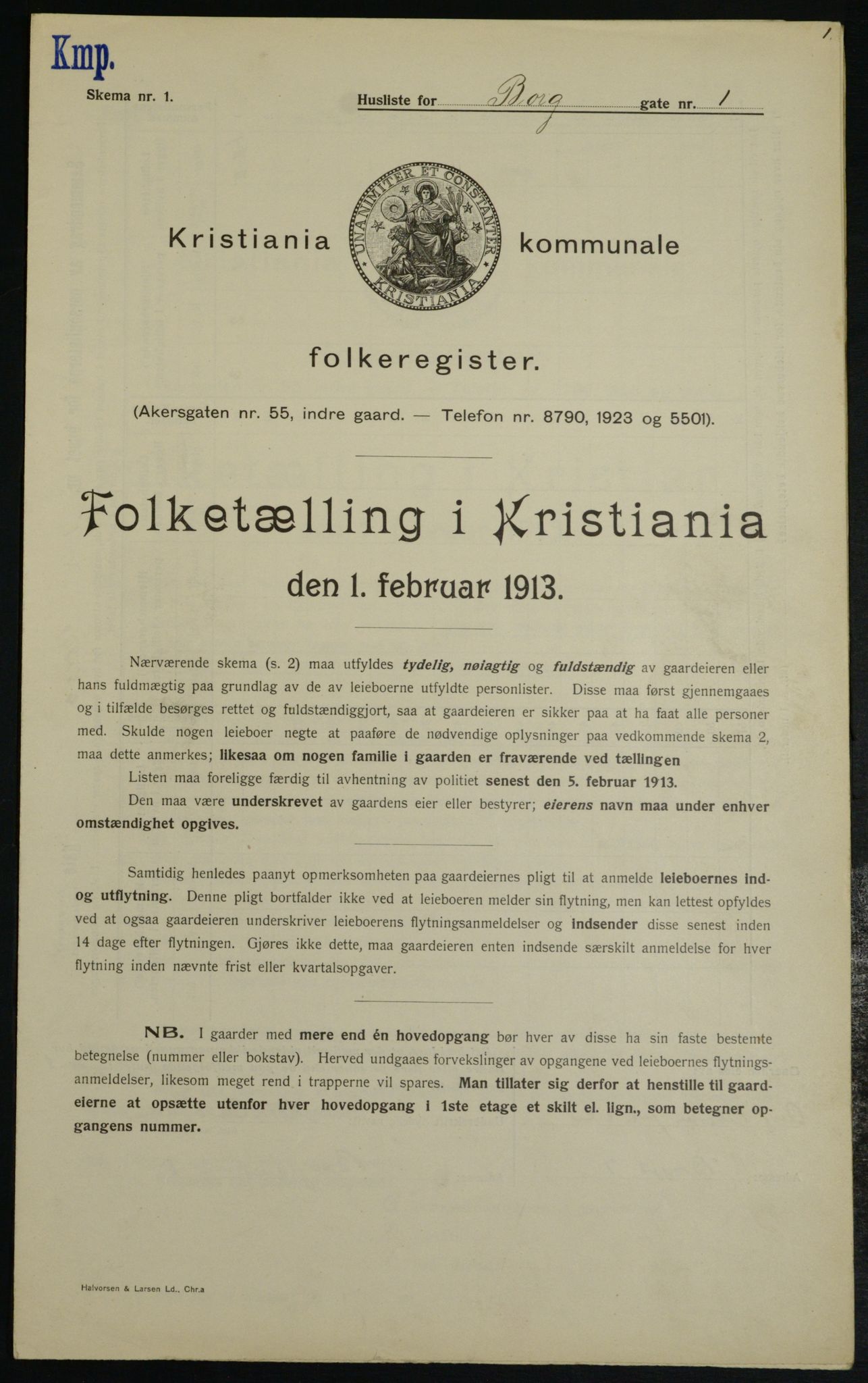 OBA, Municipal Census 1913 for Kristiania, 1913, p. 7577