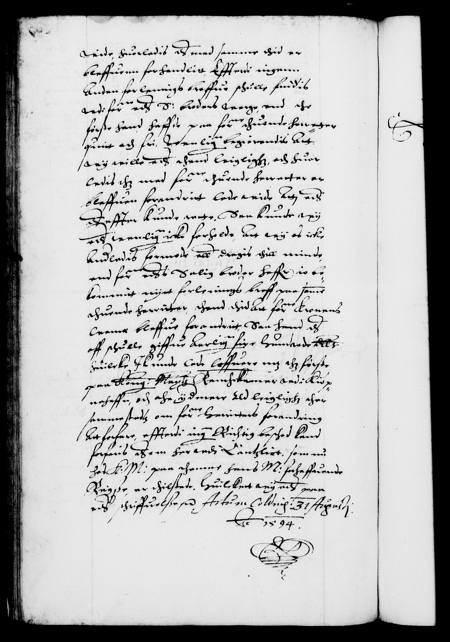 Danske Kanselli 1572-1799, AV/RA-EA-3023/F/Fc/Fca/Fcab/L0002: Norske tegnelser (mikrofilm), 1588-1596, p. 297b