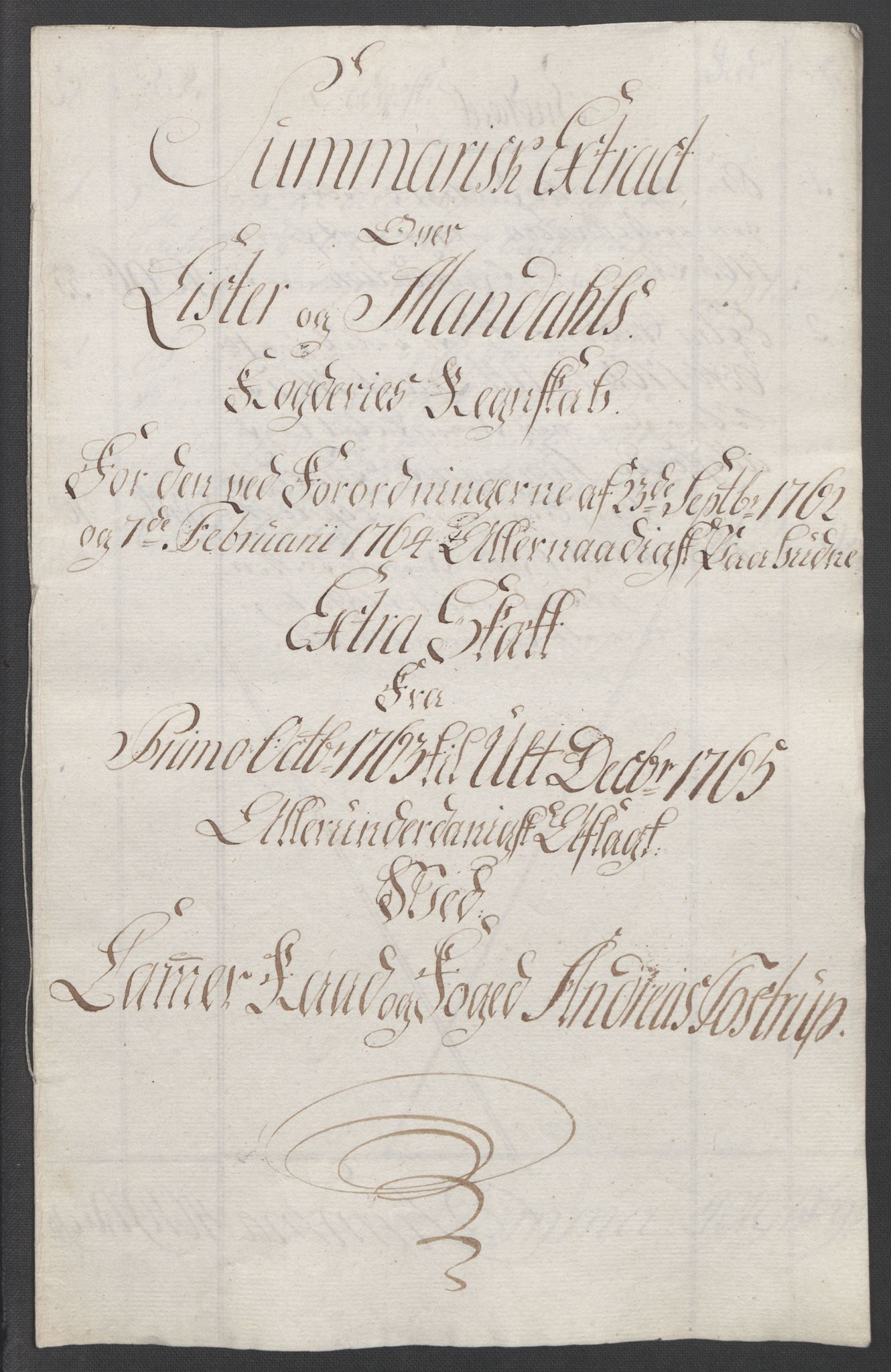 Rentekammeret inntil 1814, Reviderte regnskaper, Fogderegnskap, AV/RA-EA-4092/R45/L2704: Ekstraskatten Lista og Mandal, 1762-1768, p. 157