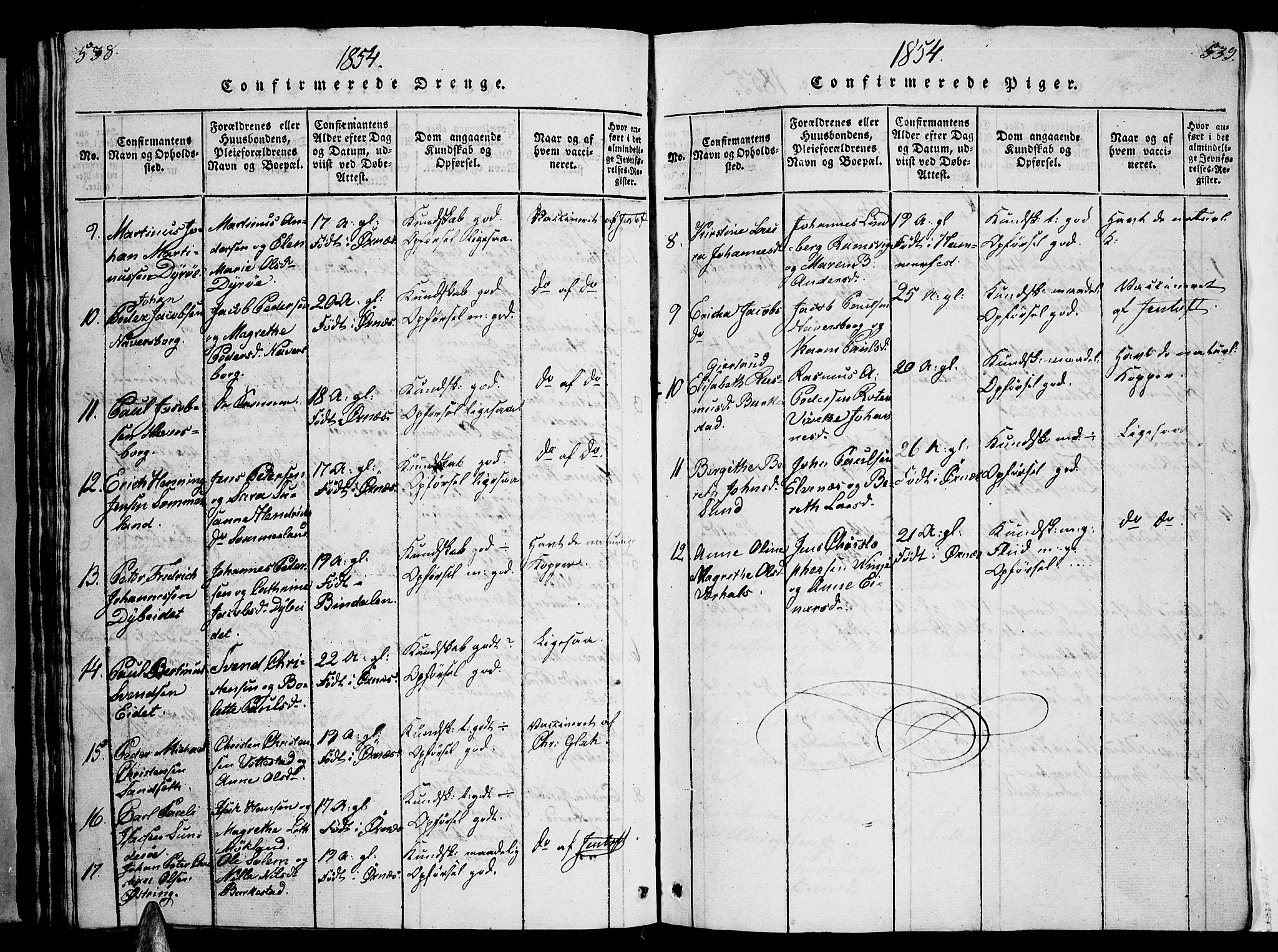 Ministerialprotokoller, klokkerbøker og fødselsregistre - Nordland, AV/SAT-A-1459/893/L1346: Parish register (copy) no. 893C01, 1820-1858, p. 538-539