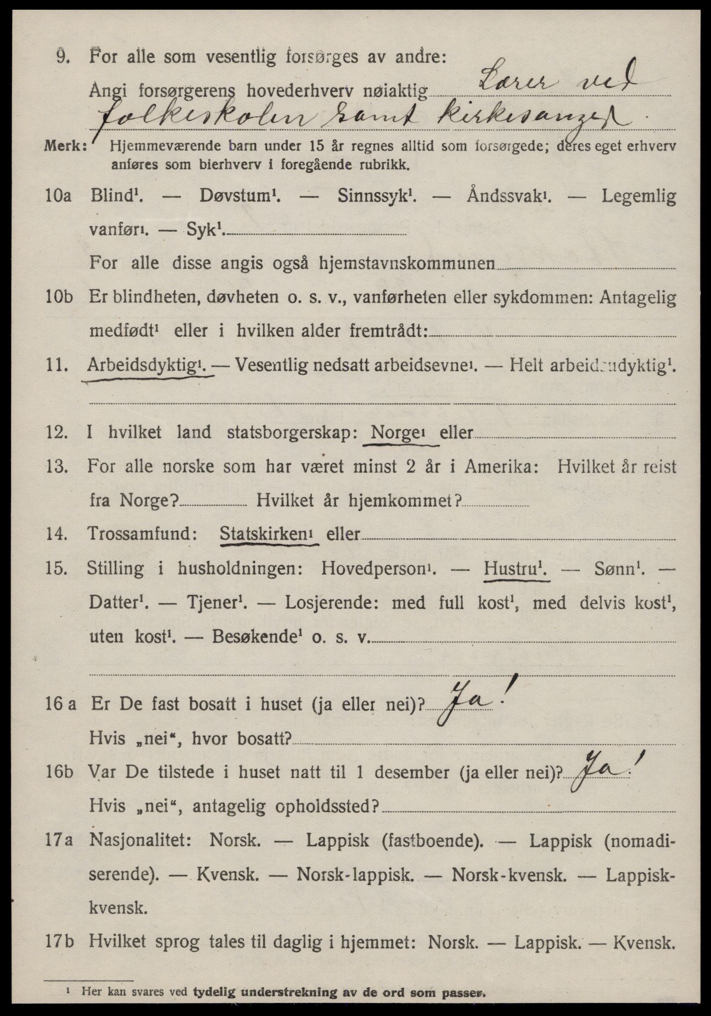 SAT, 1920 census for Stoksund, 1920, p. 1451